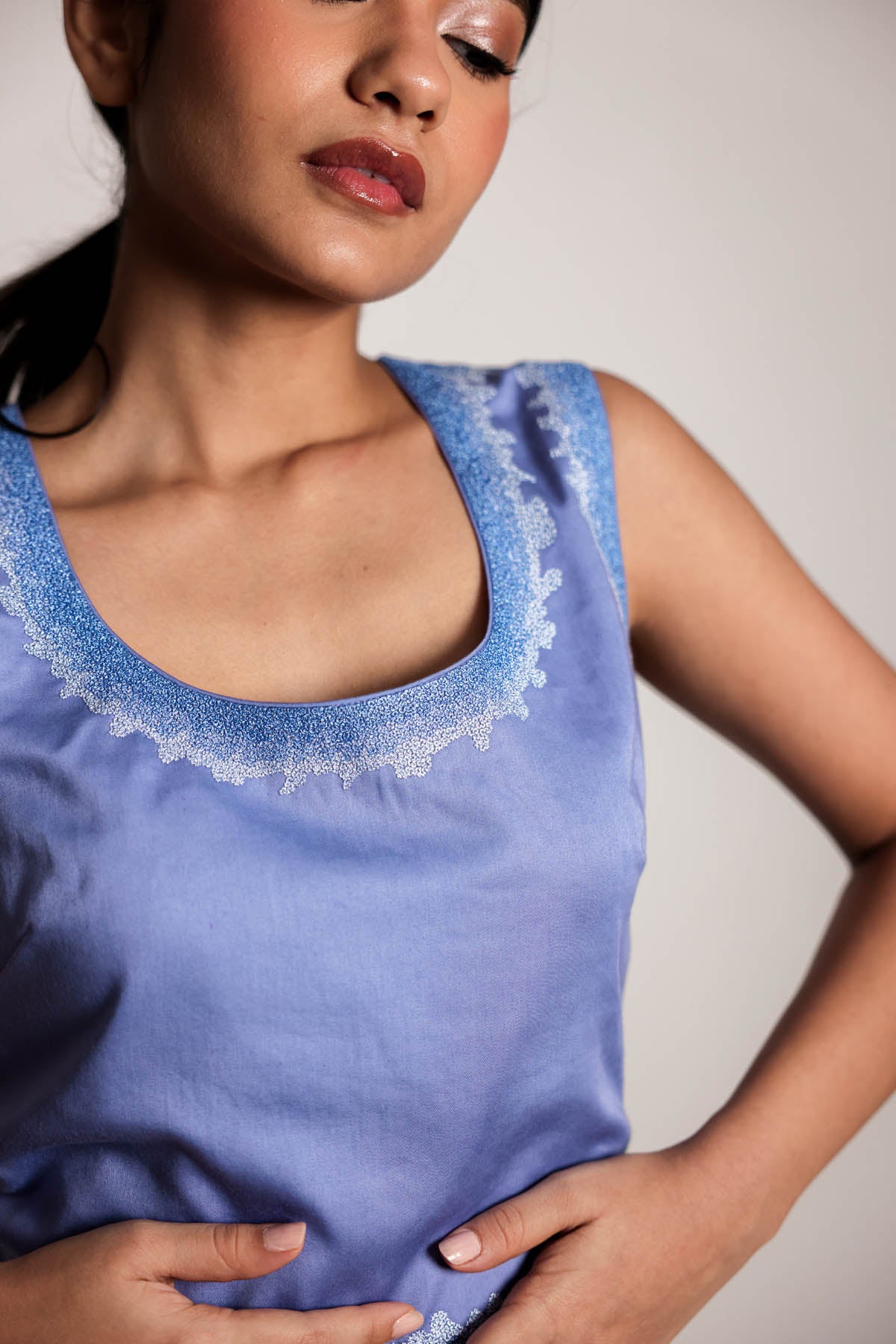 Purple Embroidered Co-ord Set