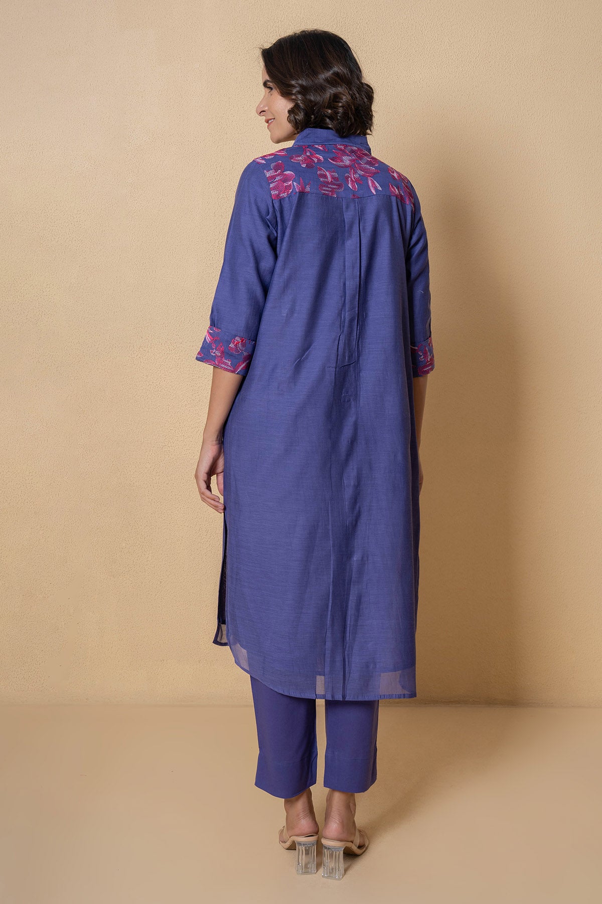 Purple Floral Kurta And Pants
