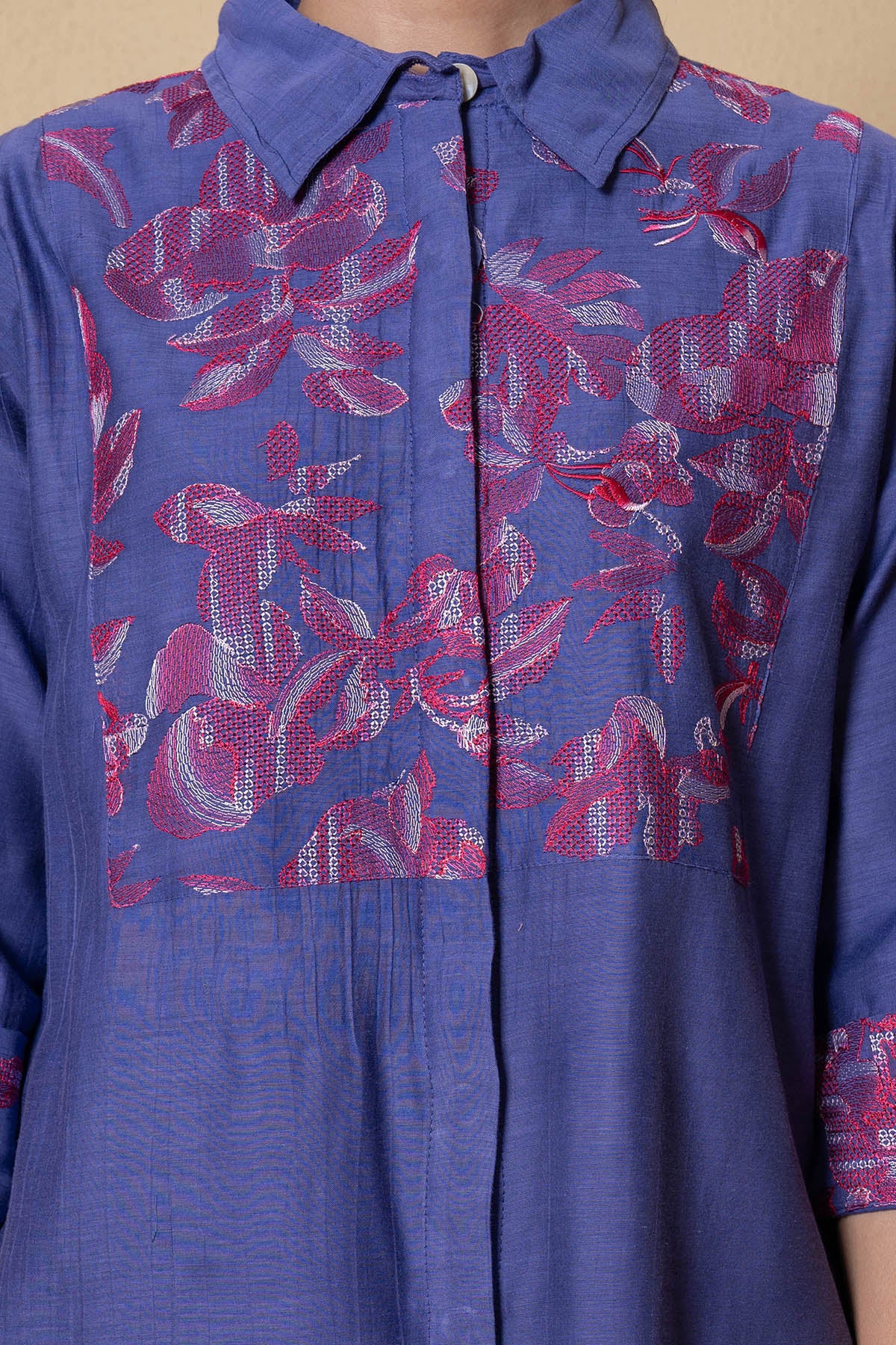 Purple Floral Kurta And Pants