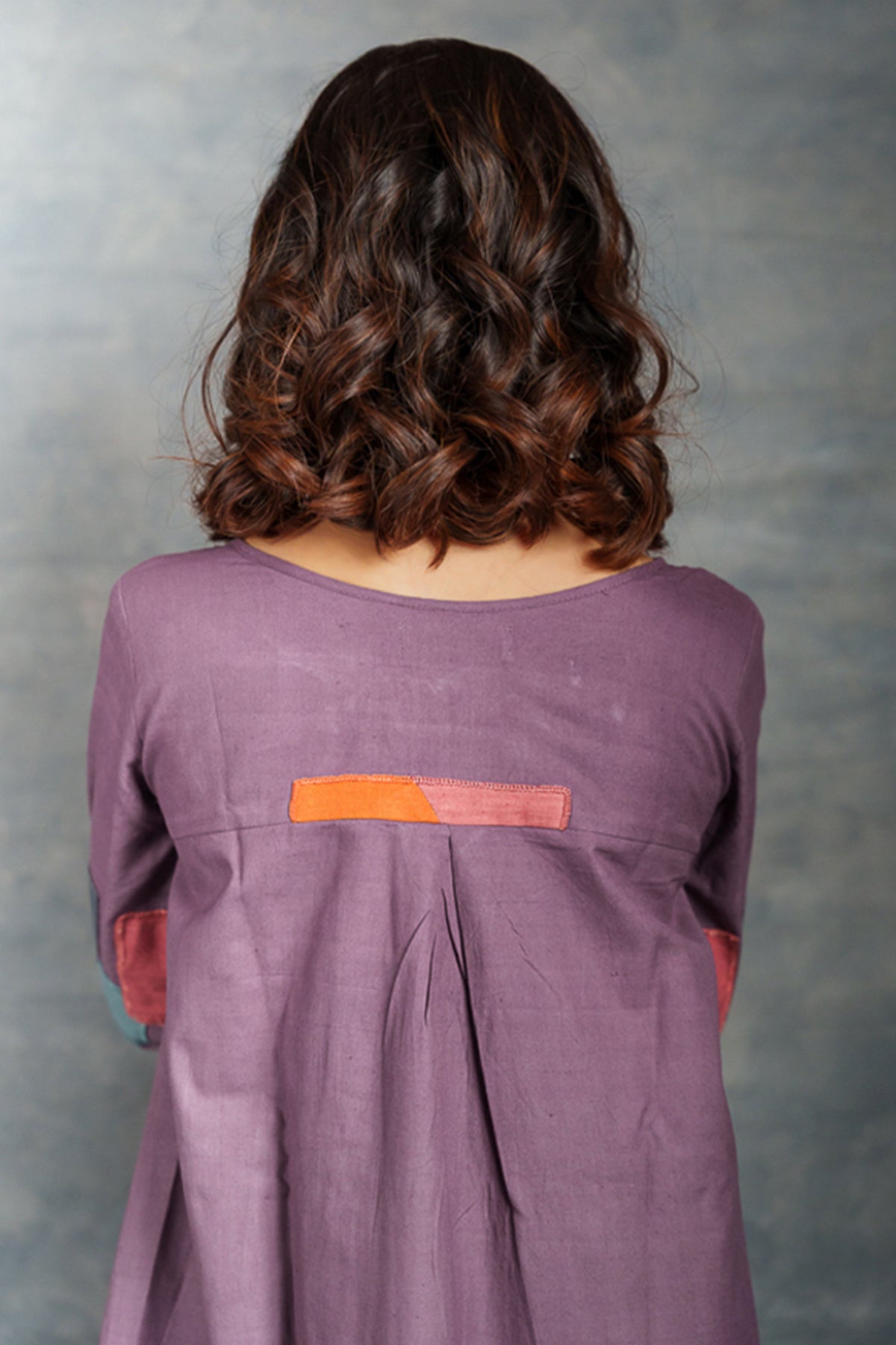 Purple Full Sleeves Midi Dress