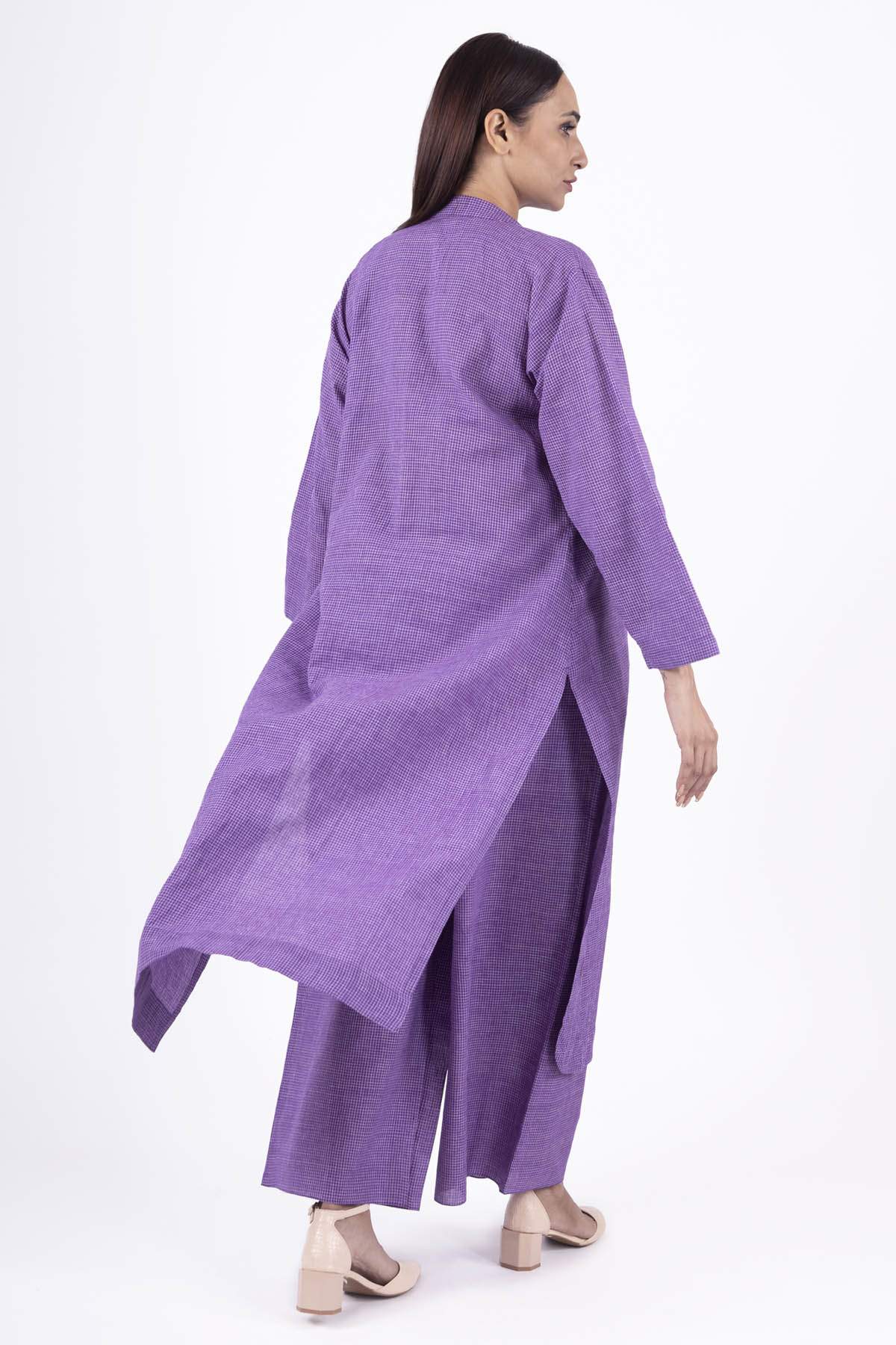Purple Gathered Kurta & Pants