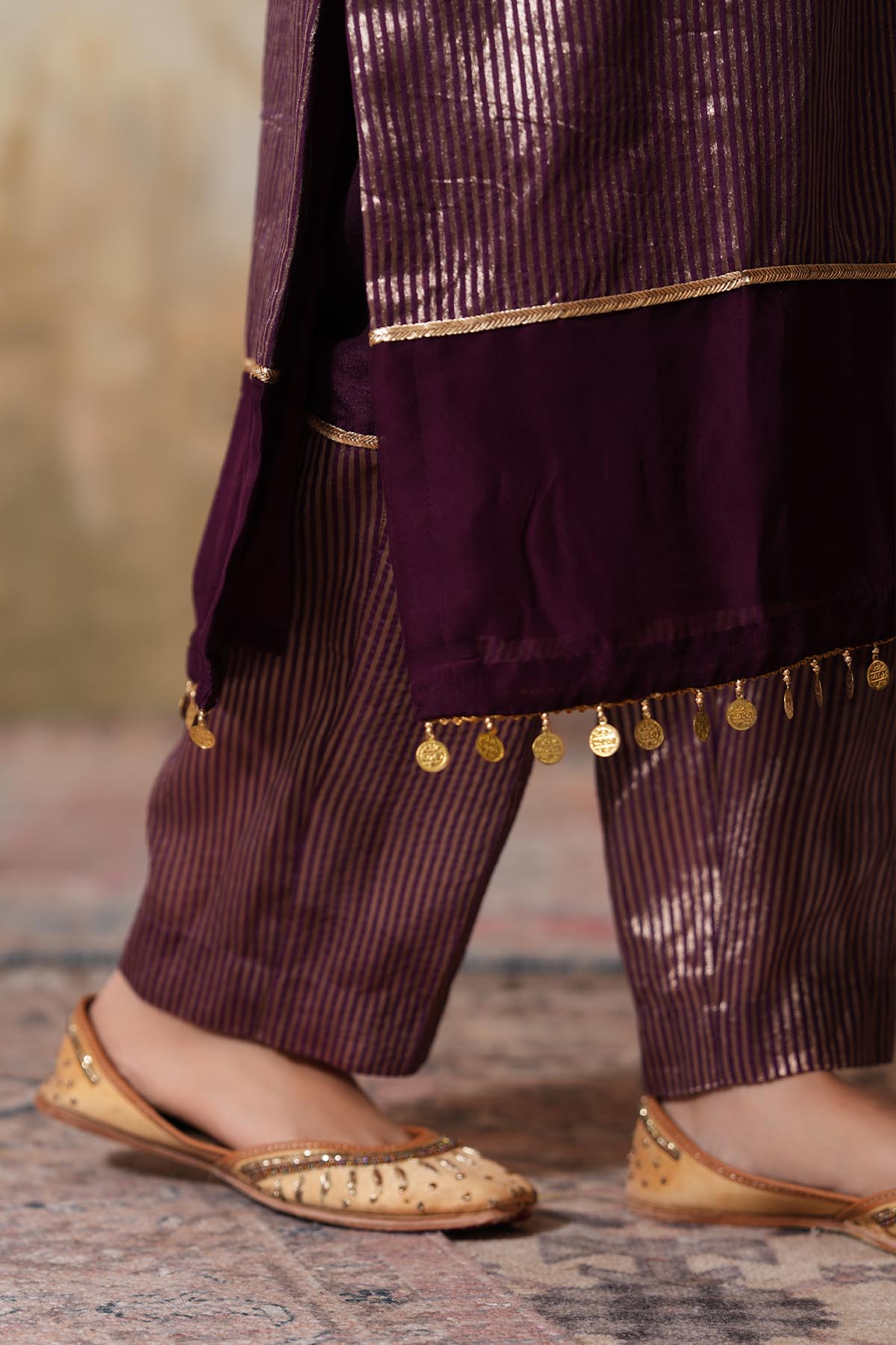 Purple Gota Embellished Kurta