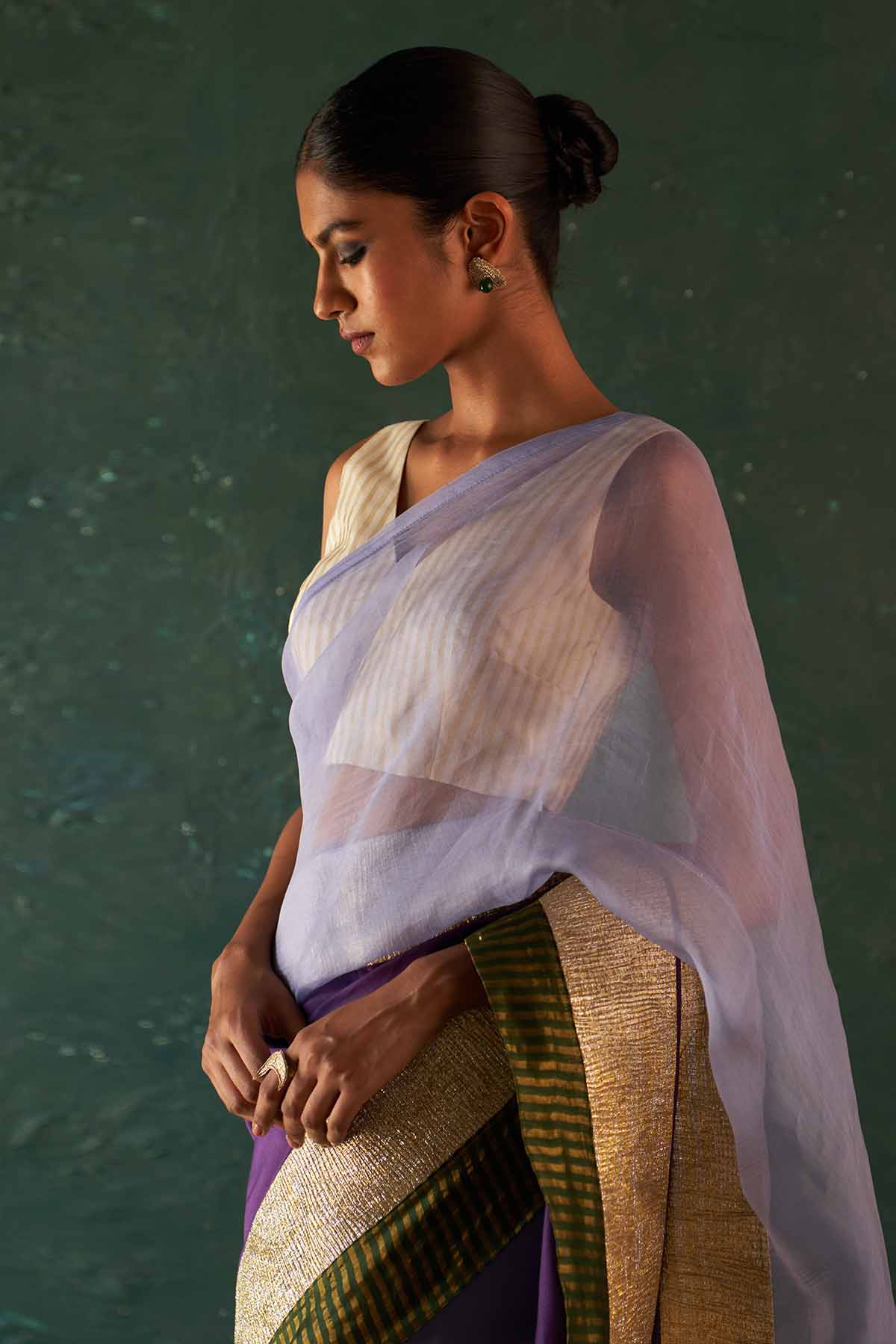 Purple Gota Embellished Saree