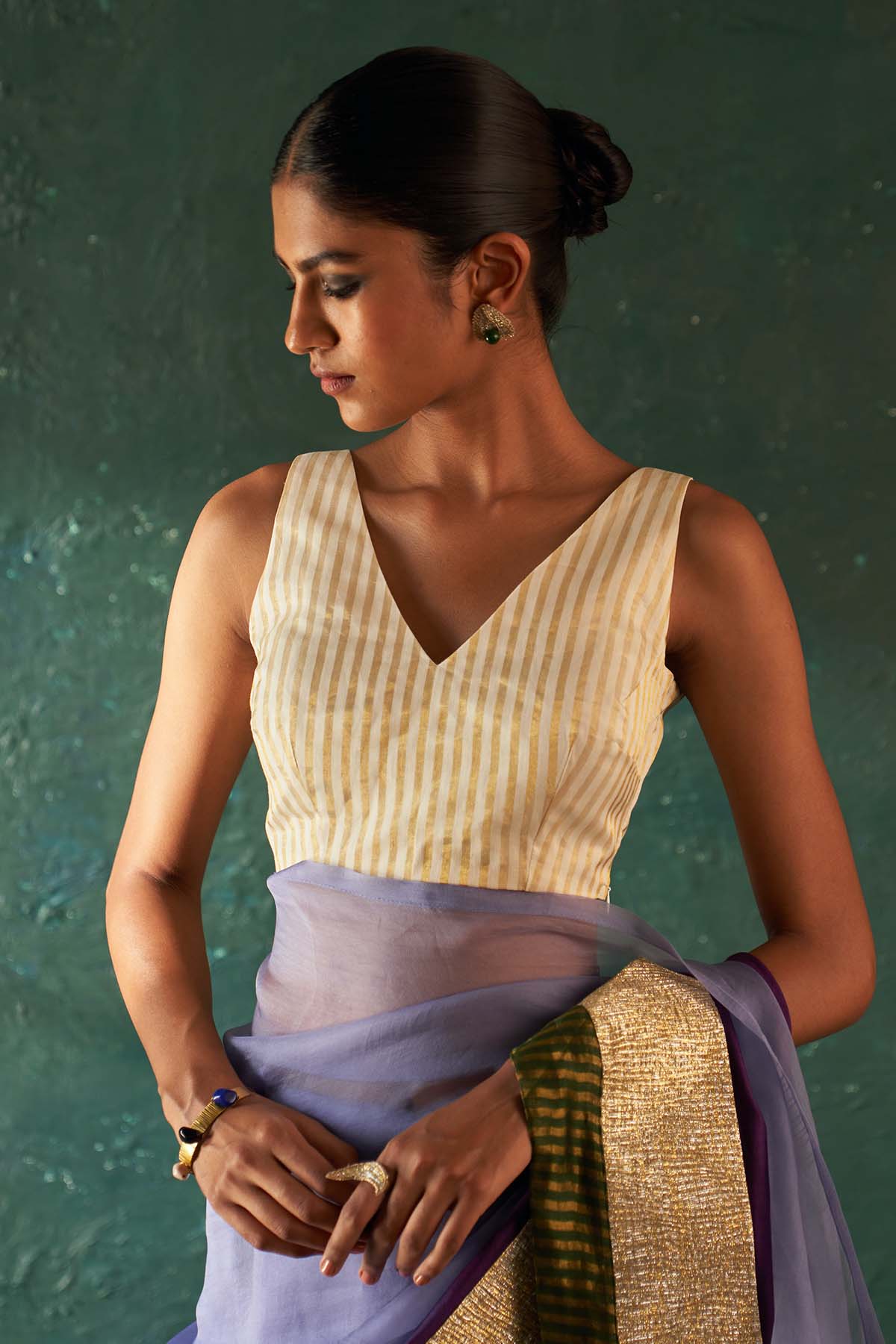 Purple Gota Embellished Saree