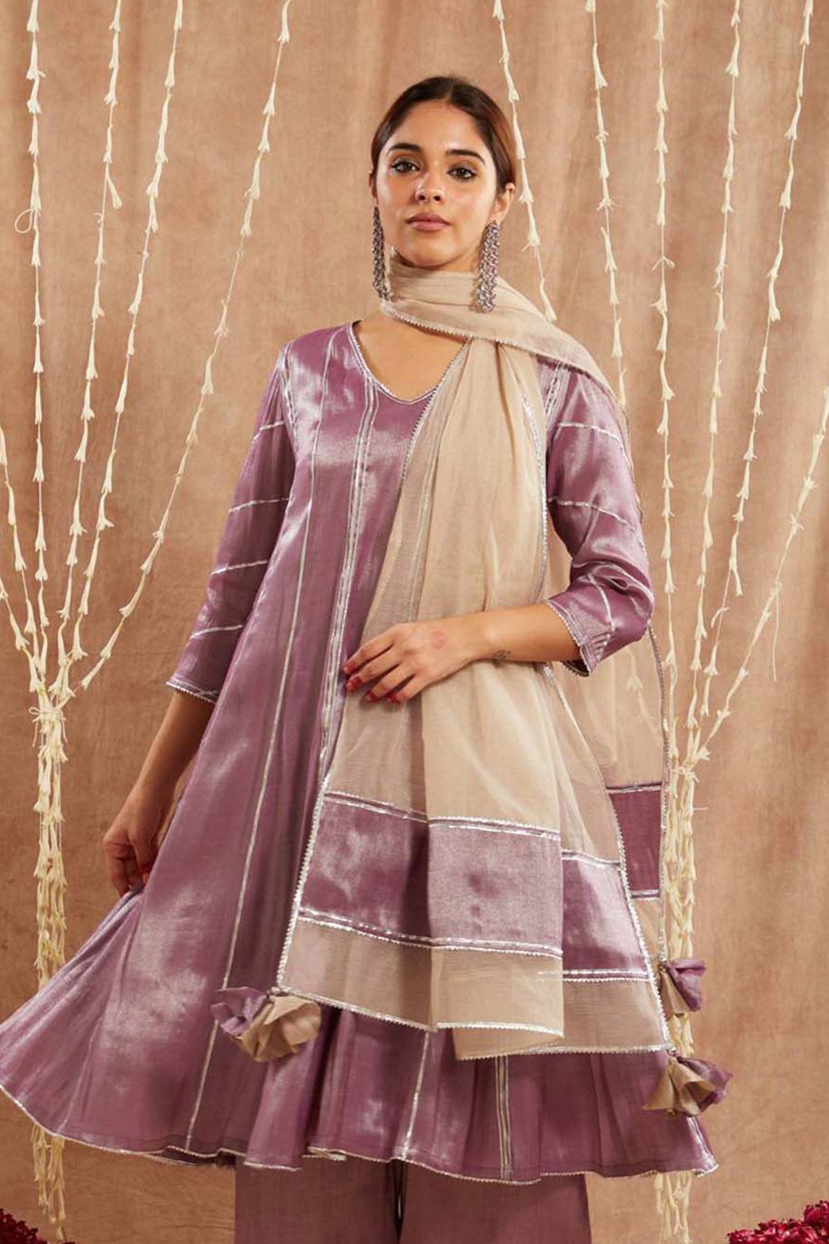 Buy Purple Gota Satka Net Dupatta by Nero for women online at ScrollnShops