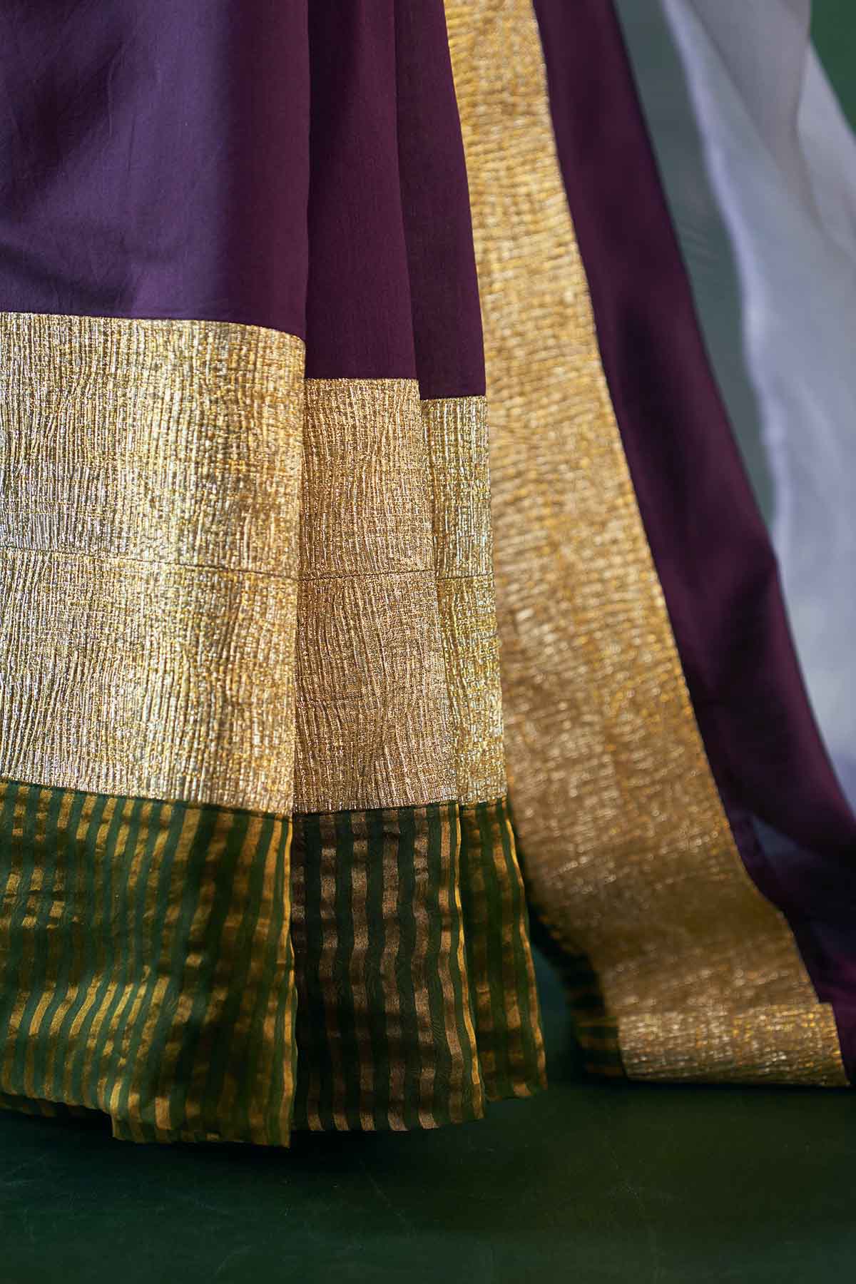 Purple Gota Work Saree & Blouse