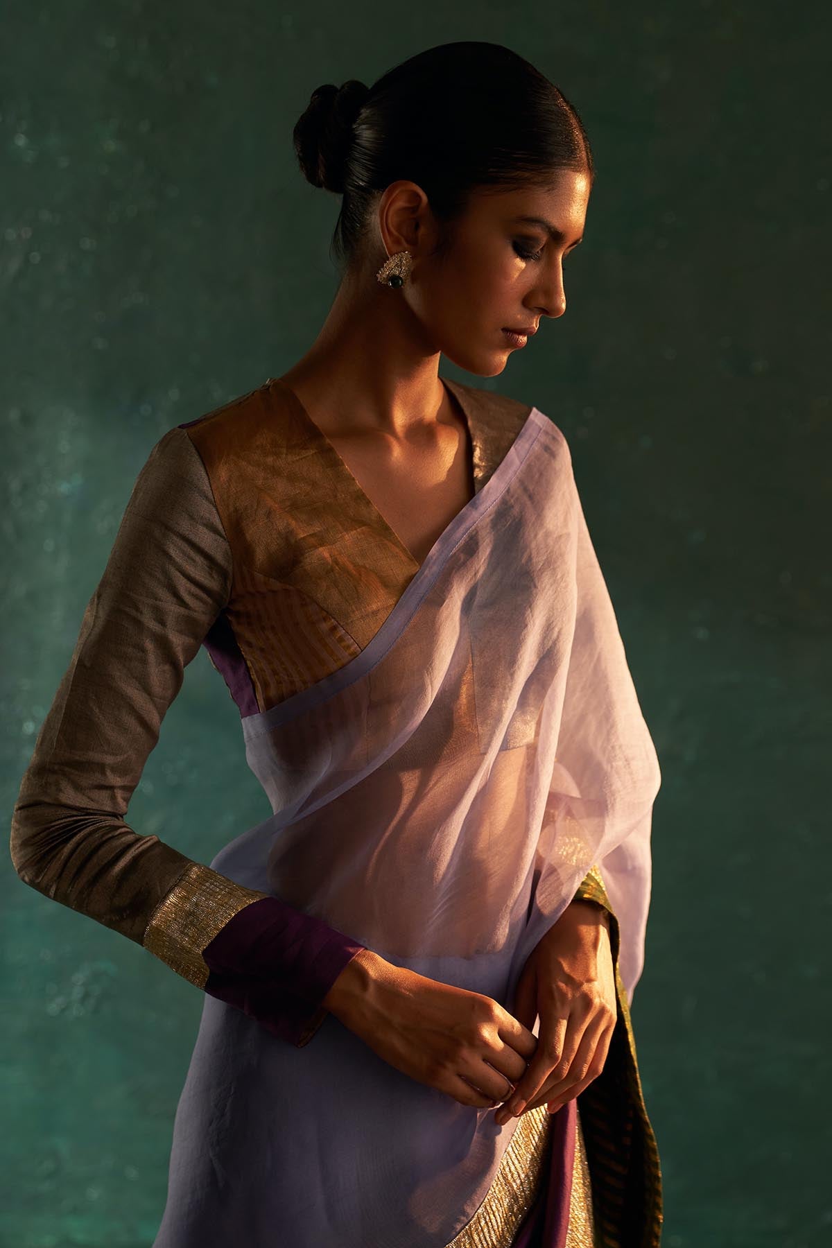 Purple Gota Work Saree & Blouse