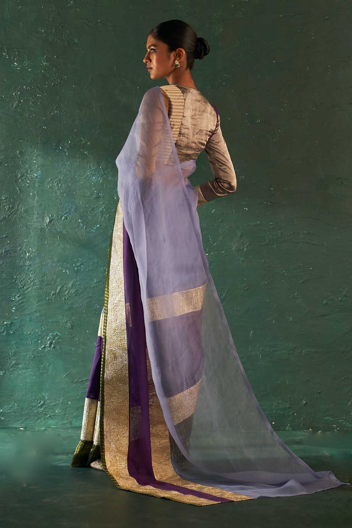 Purple Gota Work Saree & Blouse