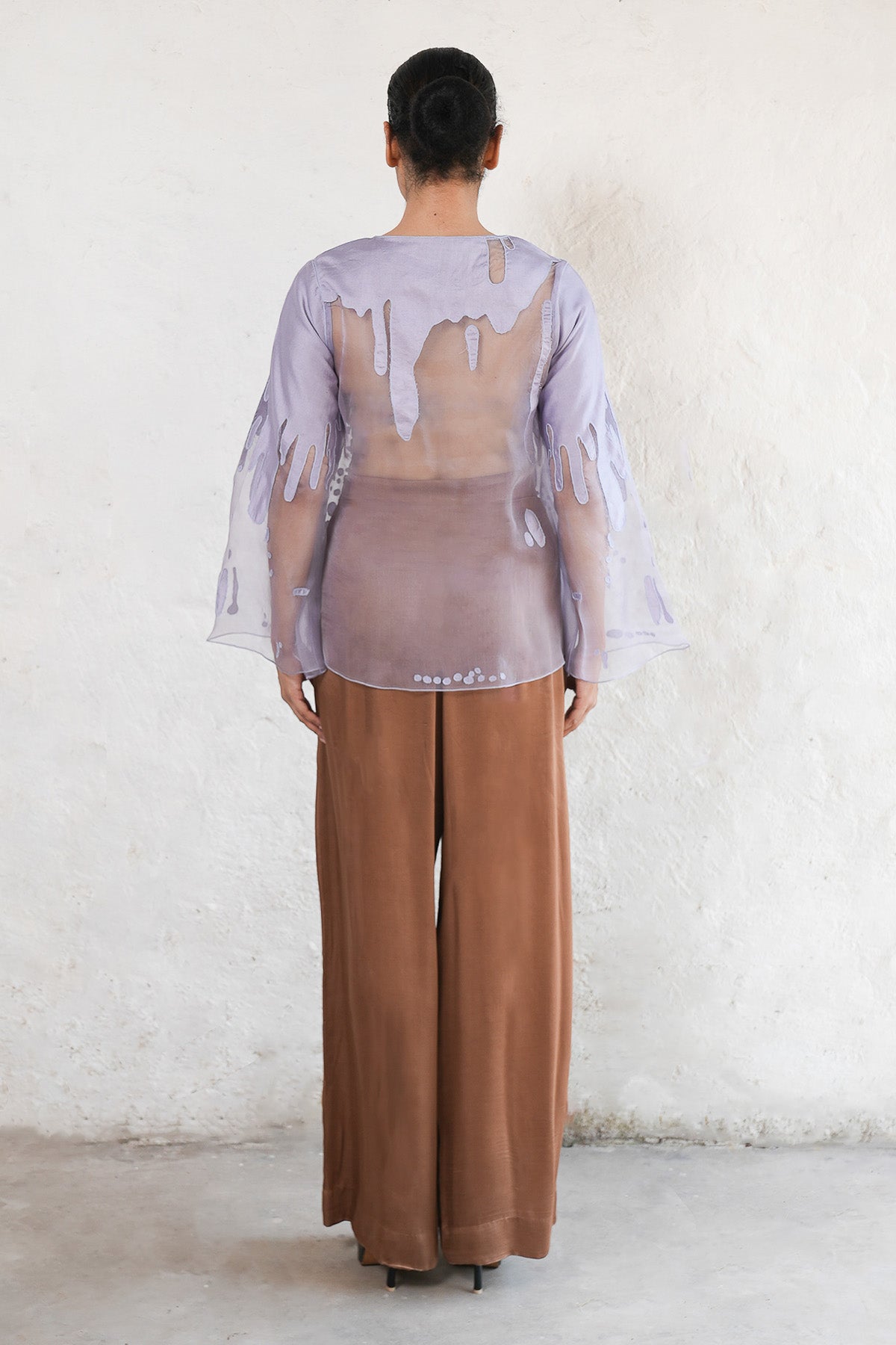 Purple Hand Embroidered Shirt