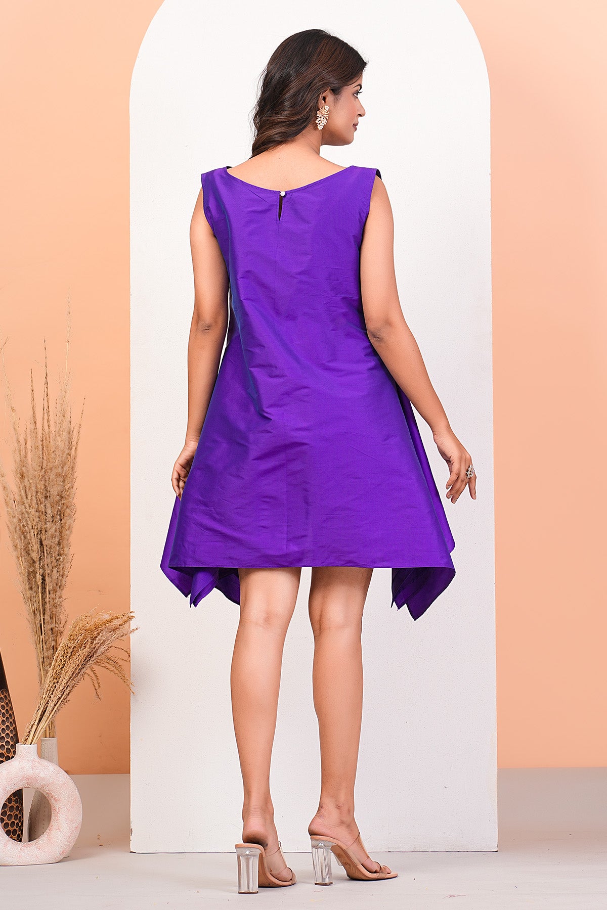 Purple Handkerchief Mini Dress