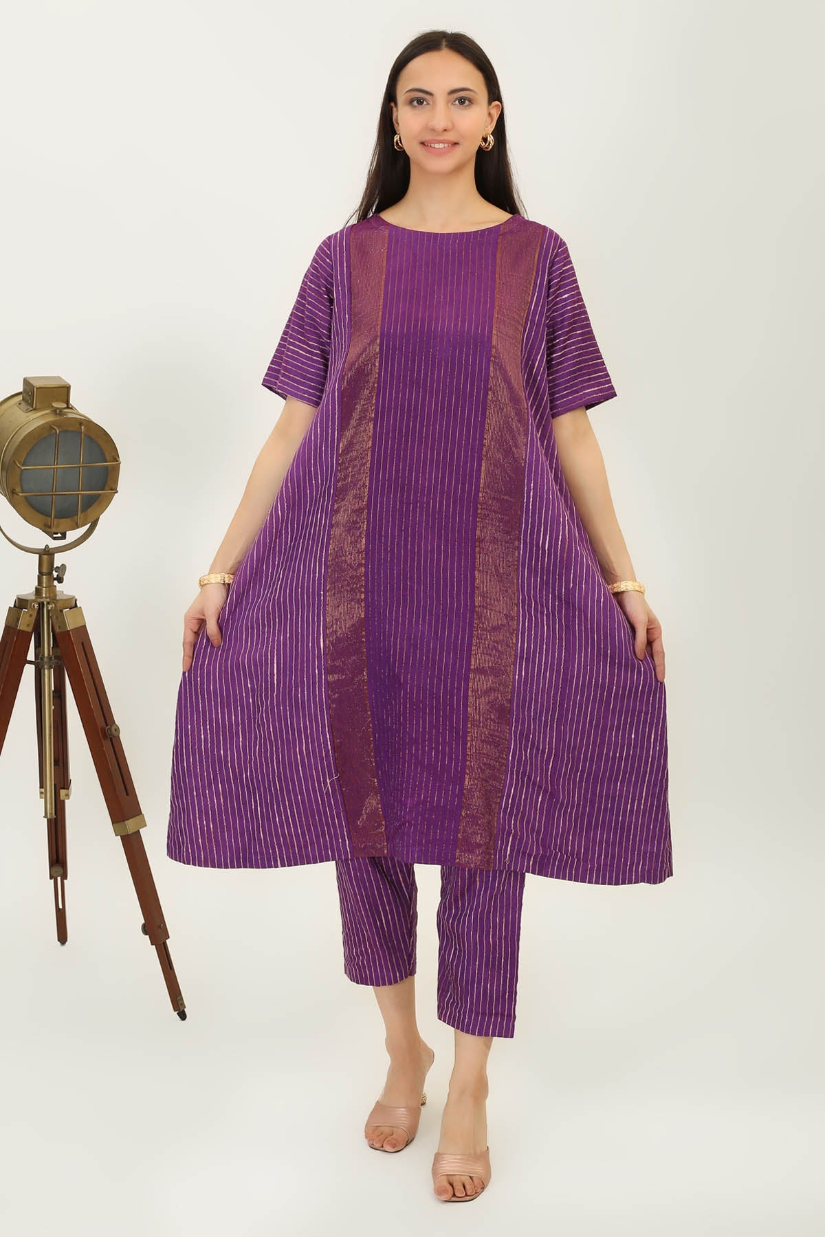 Buy Simply Kitsch Purple Kurta Set for Women online available at ScrollnShops