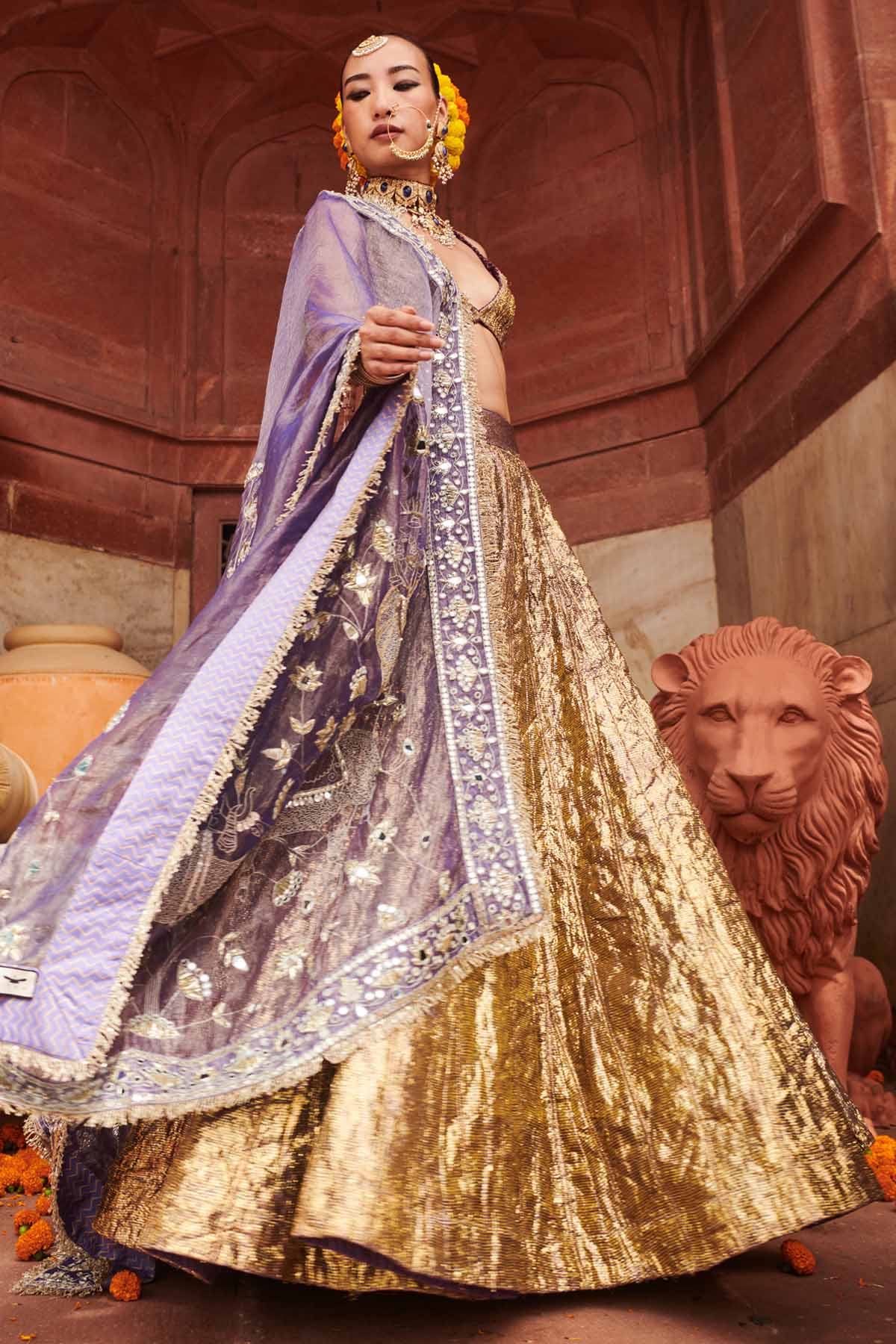 Purple Lampi Gota Lehenga Set