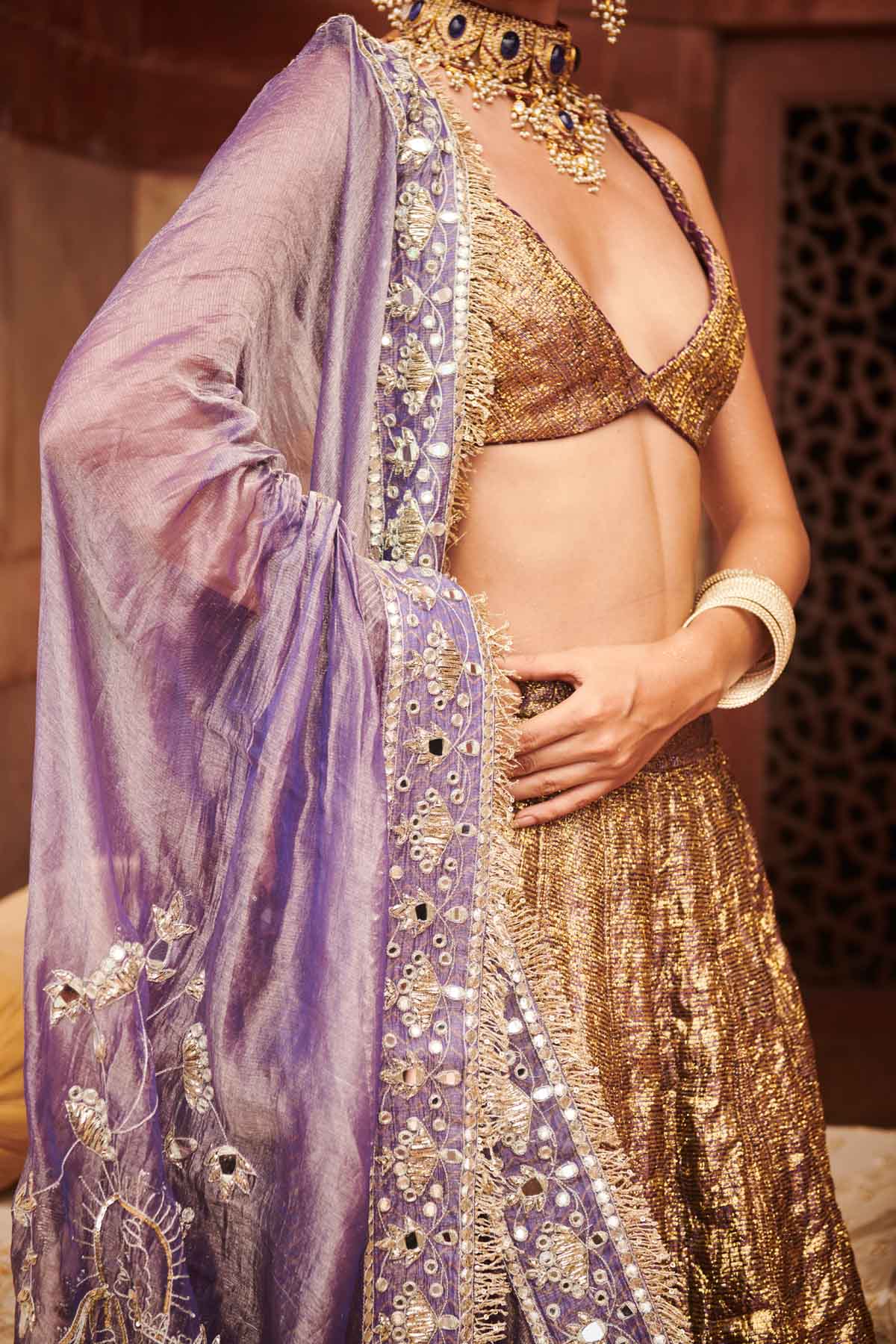 Purple Lampi Gota Lehenga Set