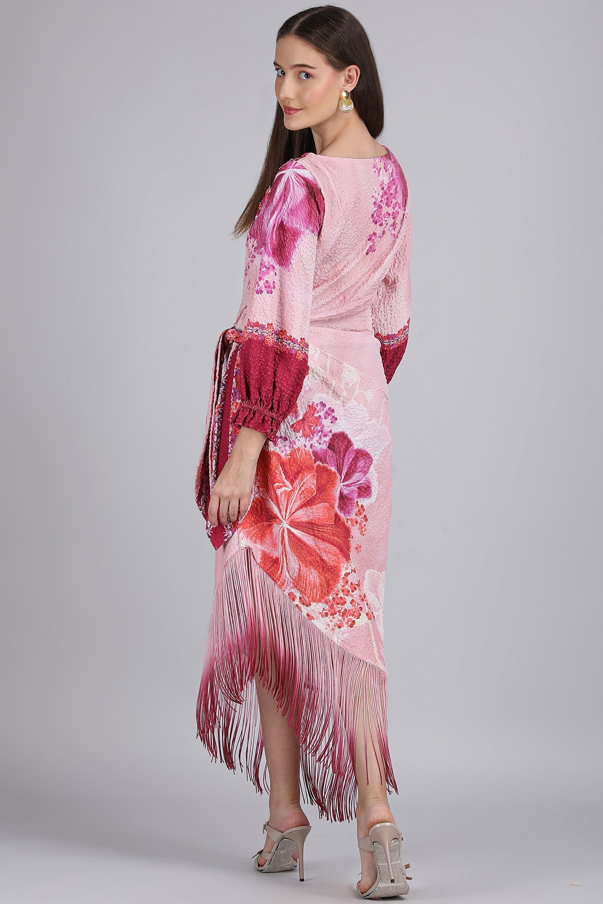 Purple Lycra Asymmetric Dress