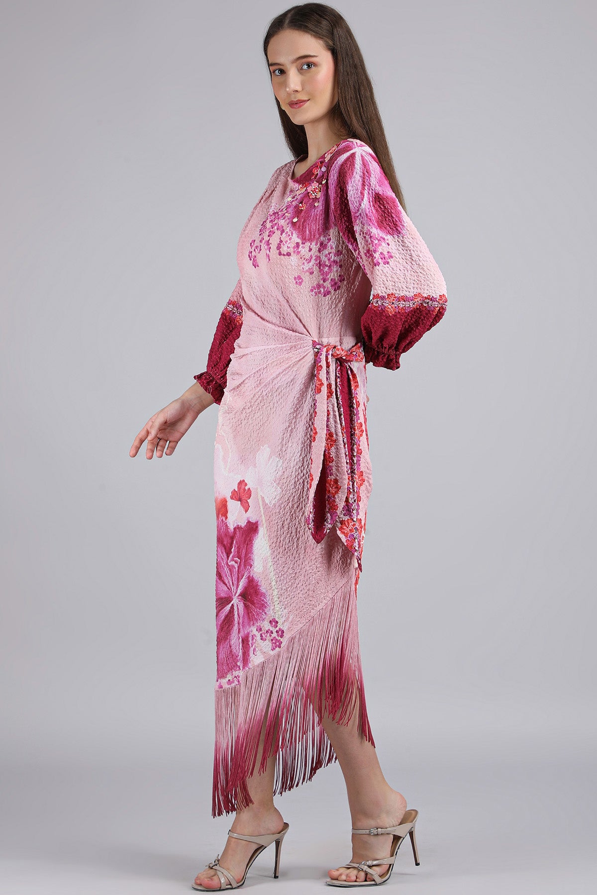 Purple Lycra Asymmetric Dress