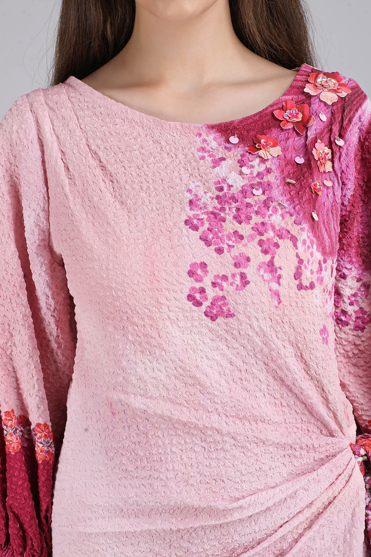 Purple Lycra Asymmetric Dress