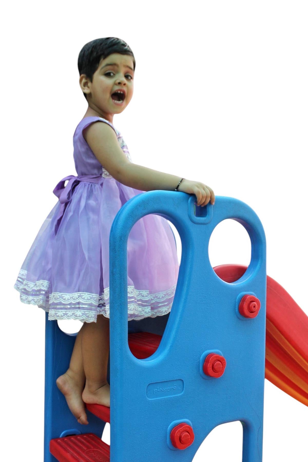 Purple Net Square Neck Dress