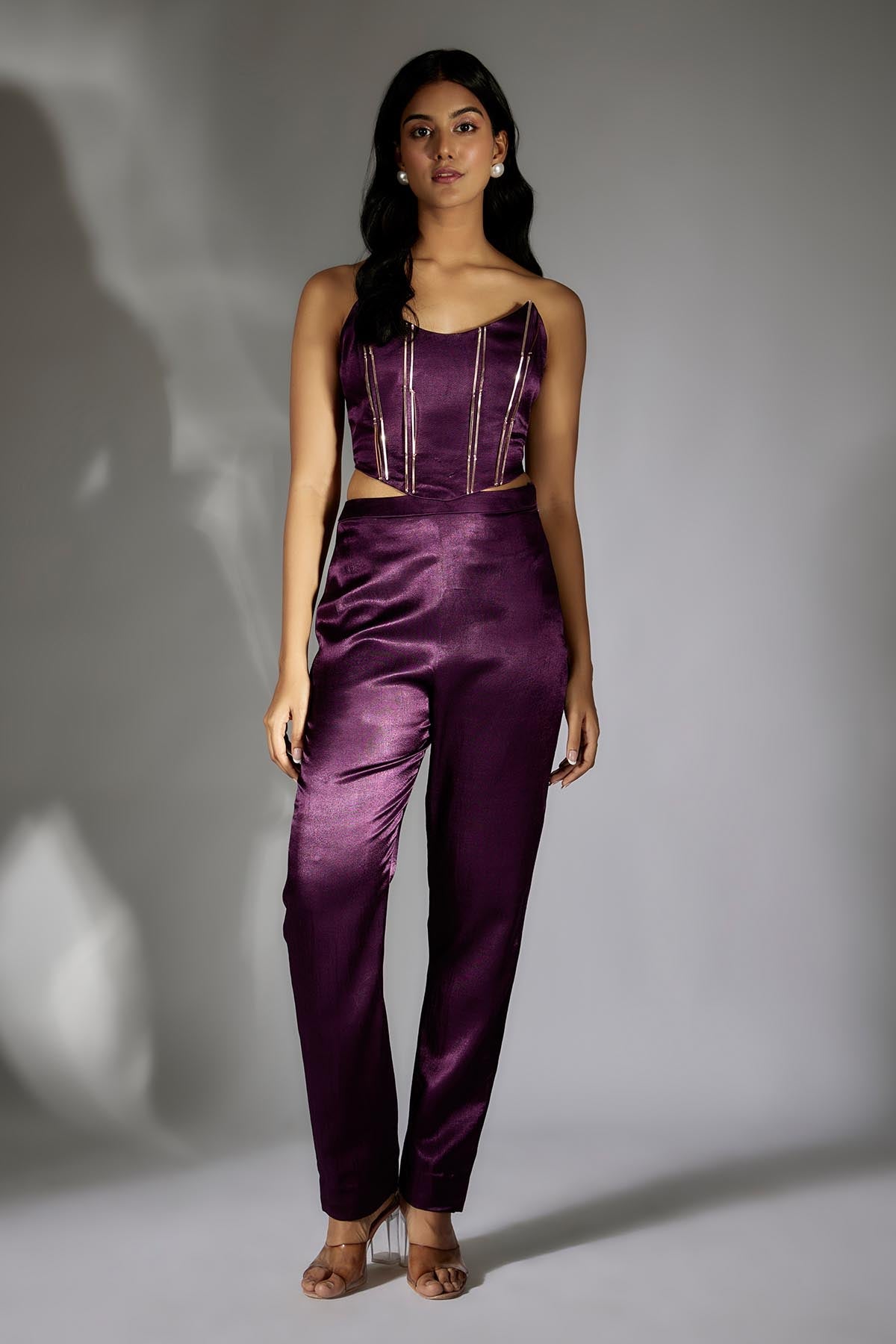 Buy Purple Off Shoulder Top & Pants by Masumi Mewawalla for women online at ScrollnShops