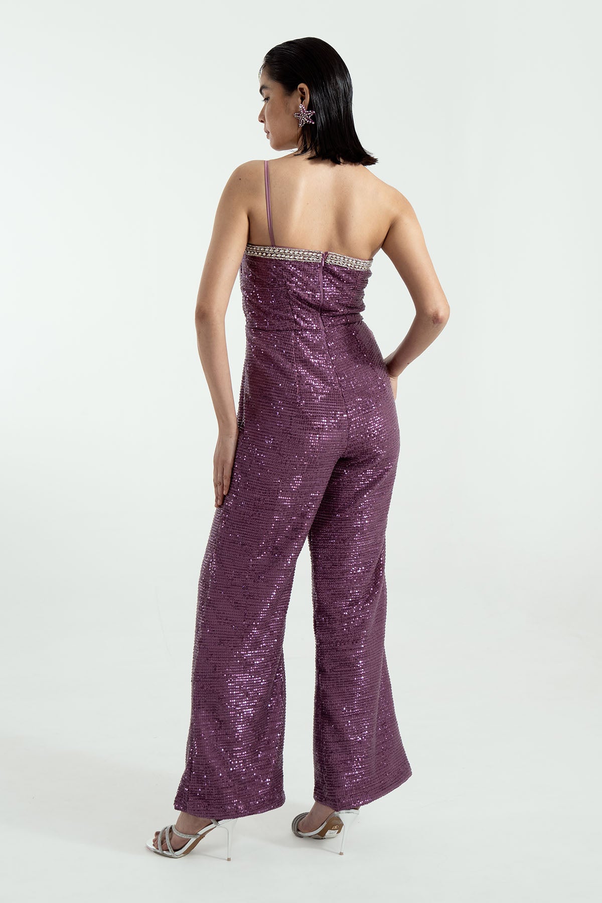 Purple One Shoulder Jumpsuit
