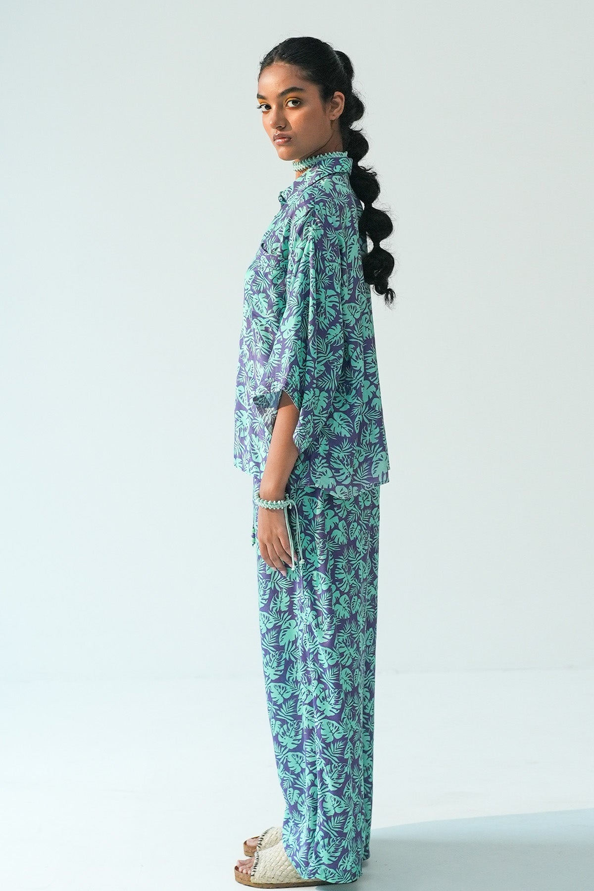 Purple Oversized Shirt & Pants