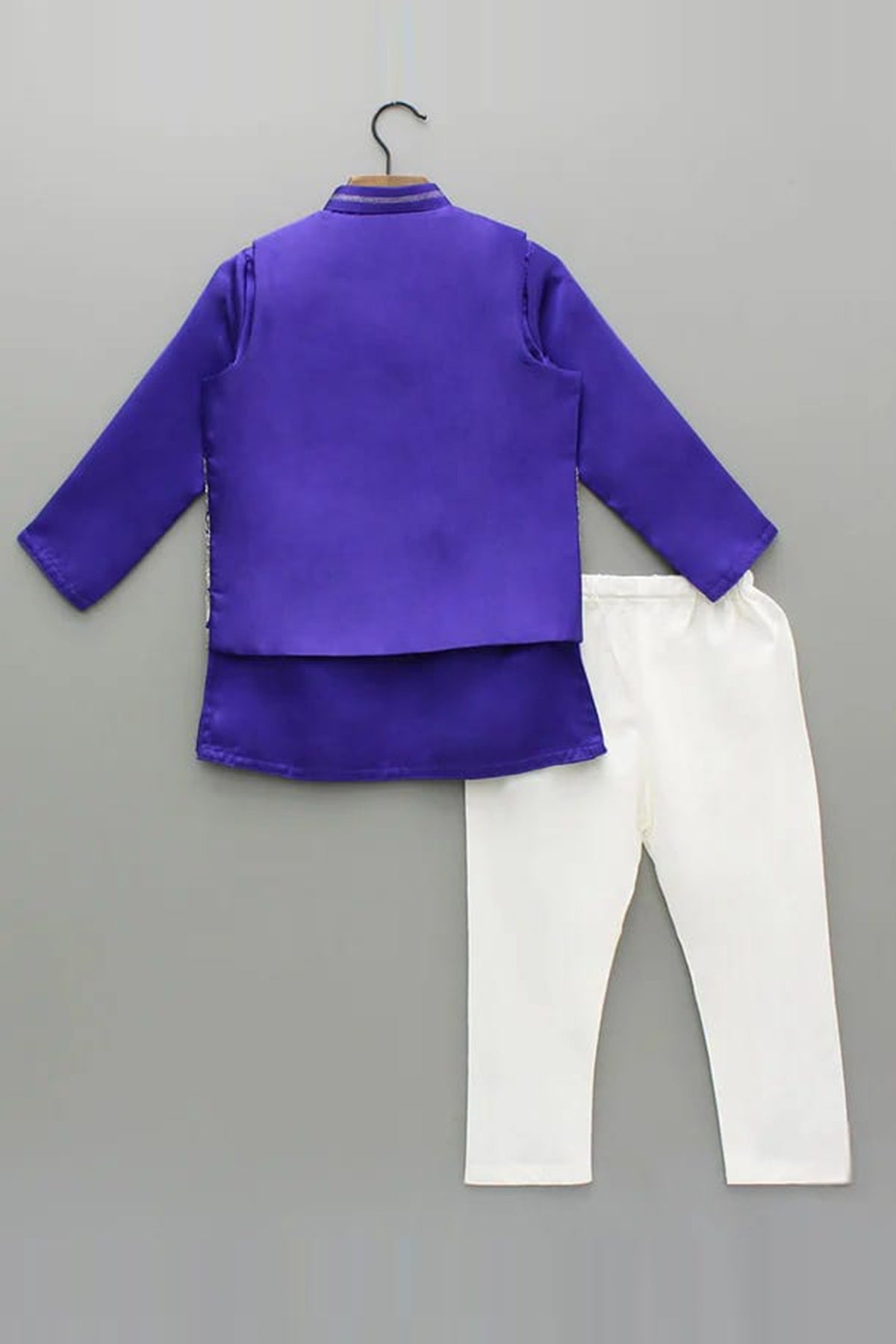 Purple Peacock Bundi Kurta Set