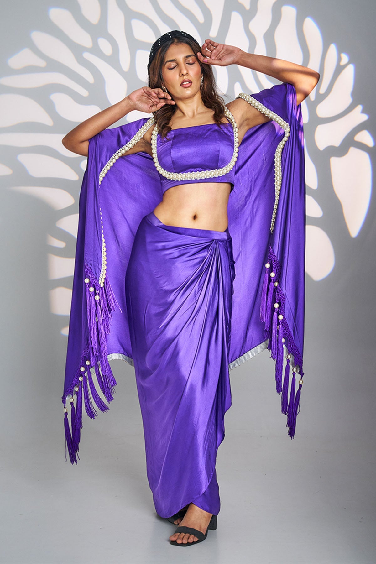 Buy Purple Pearl Indo-Western Set for women by Ricka Gauba online available at scrollnshops