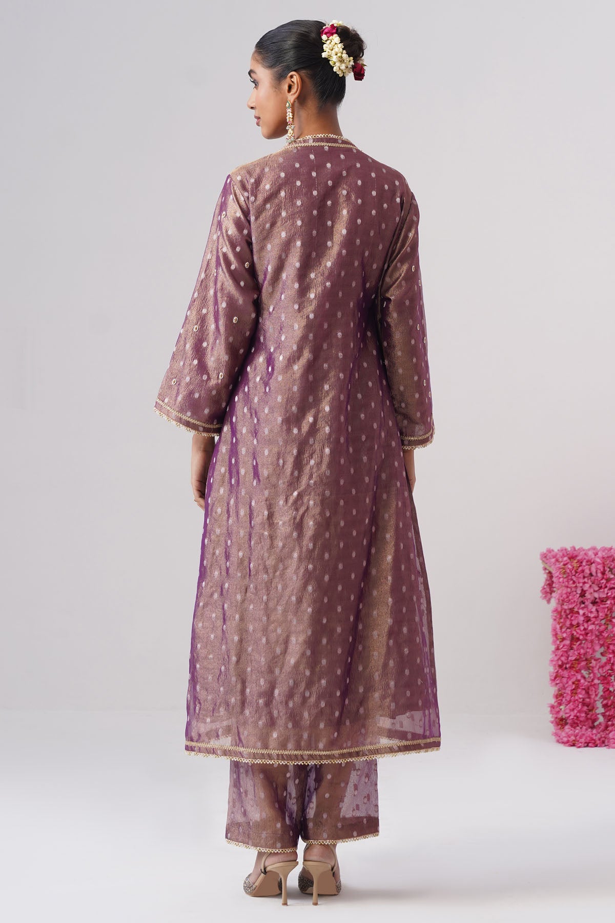 Purple Pearl & Zari Kurta Set