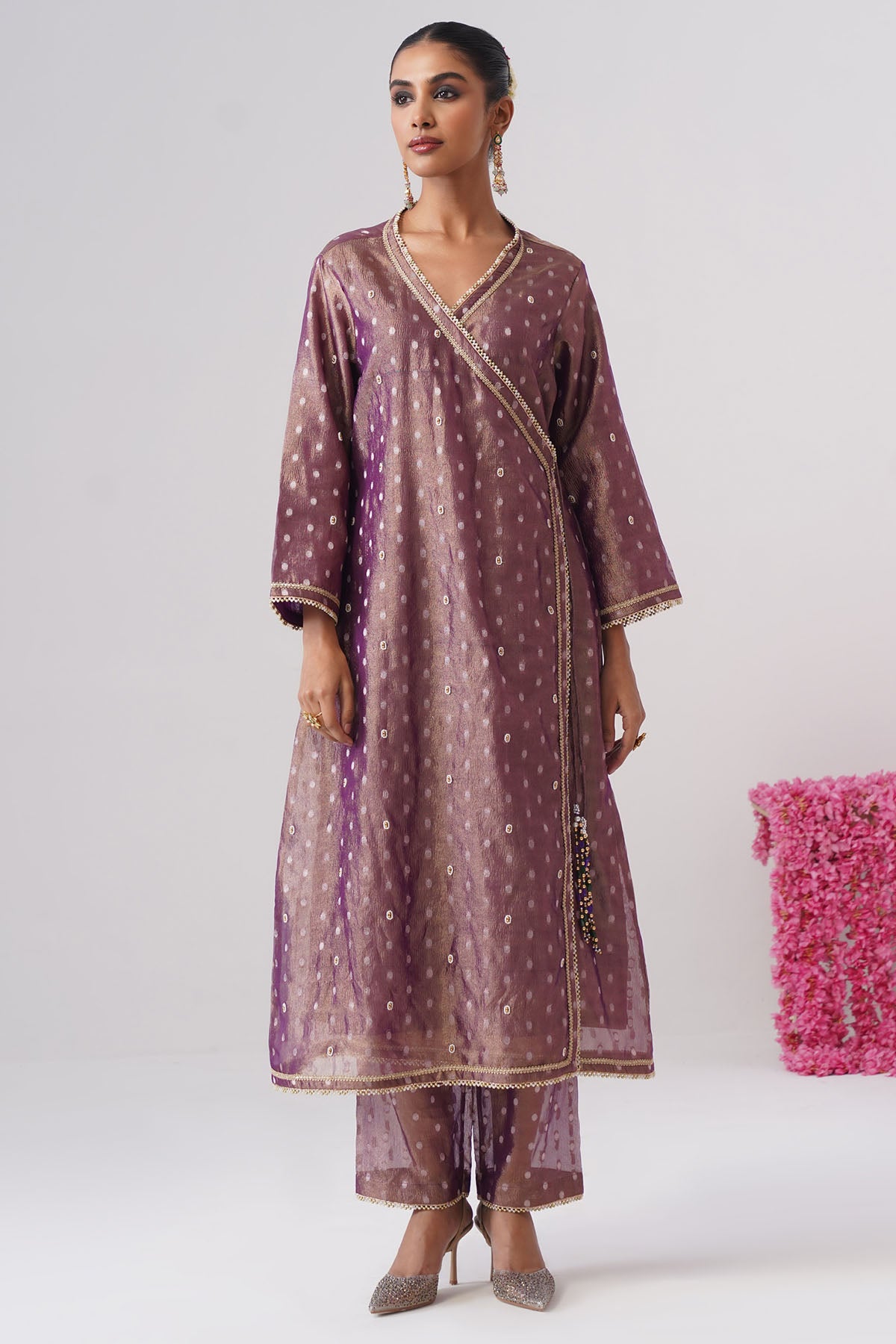 Purple Pearl & Zari Kurta Set