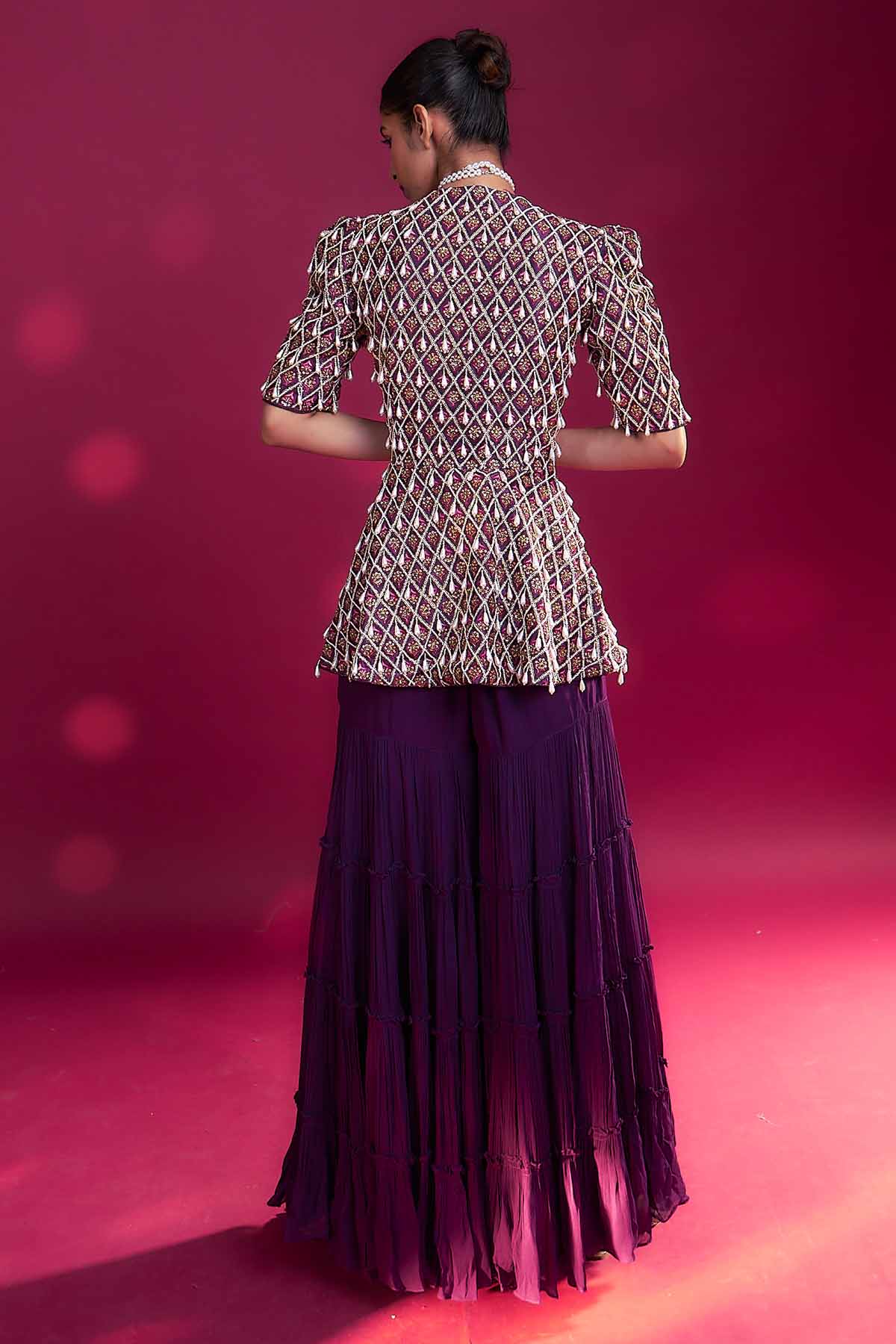 Purple Peplum Top & Sharara