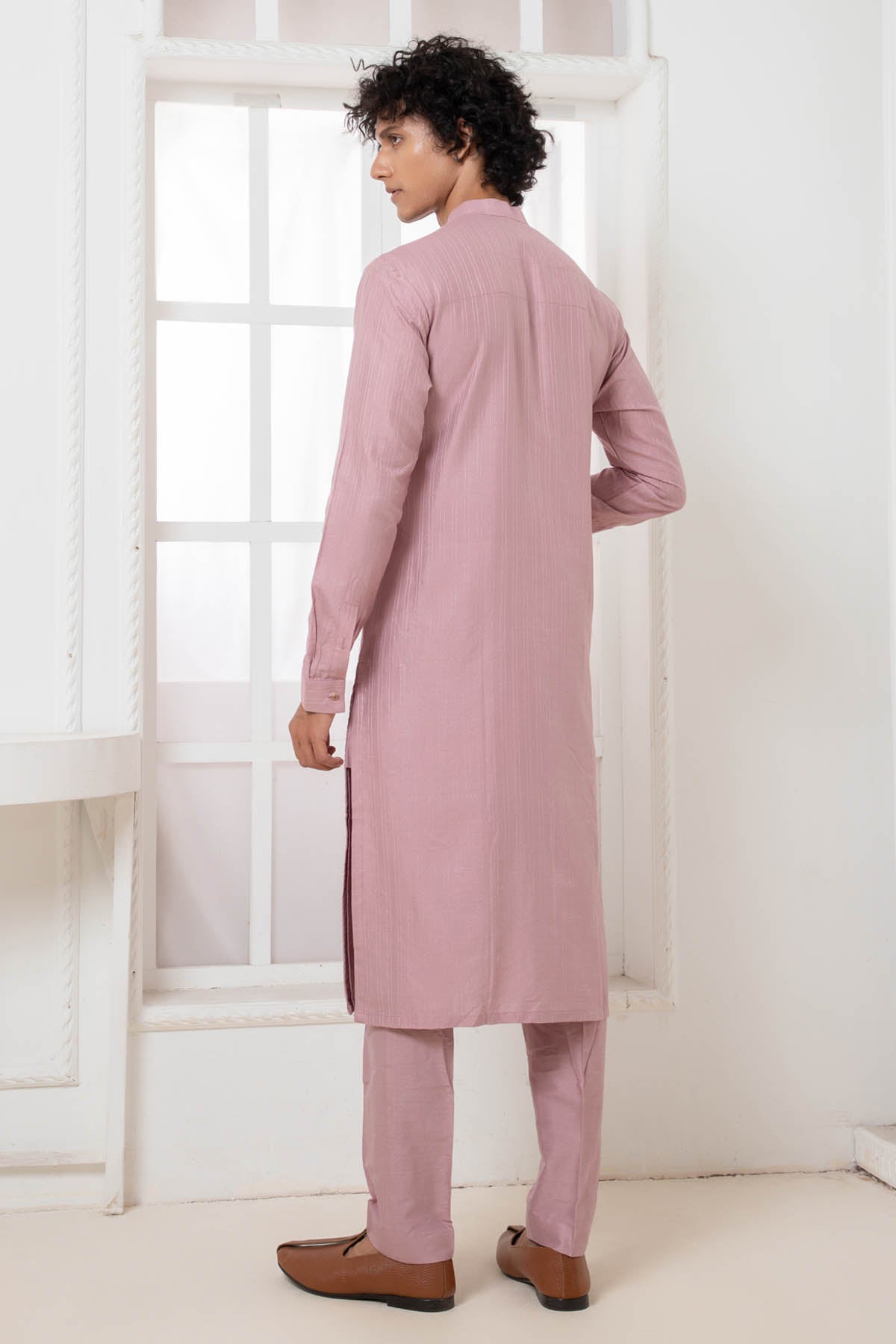 Purple Pintuck Kurta & Pajama