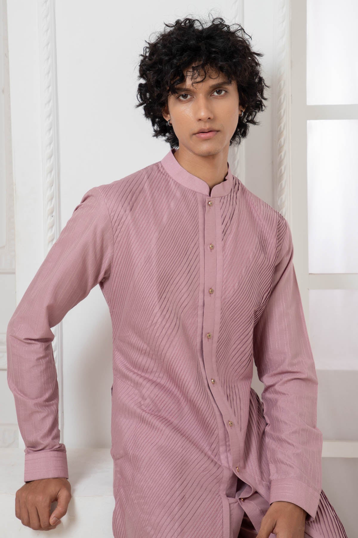 Purple Pintuck Kurta & Pajama