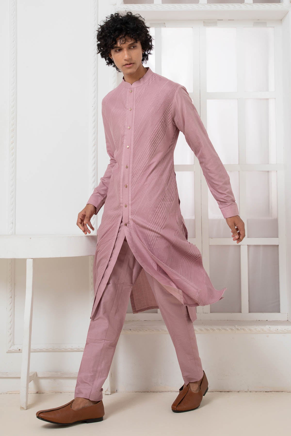 Purple Pintuck Kurta & Pajama