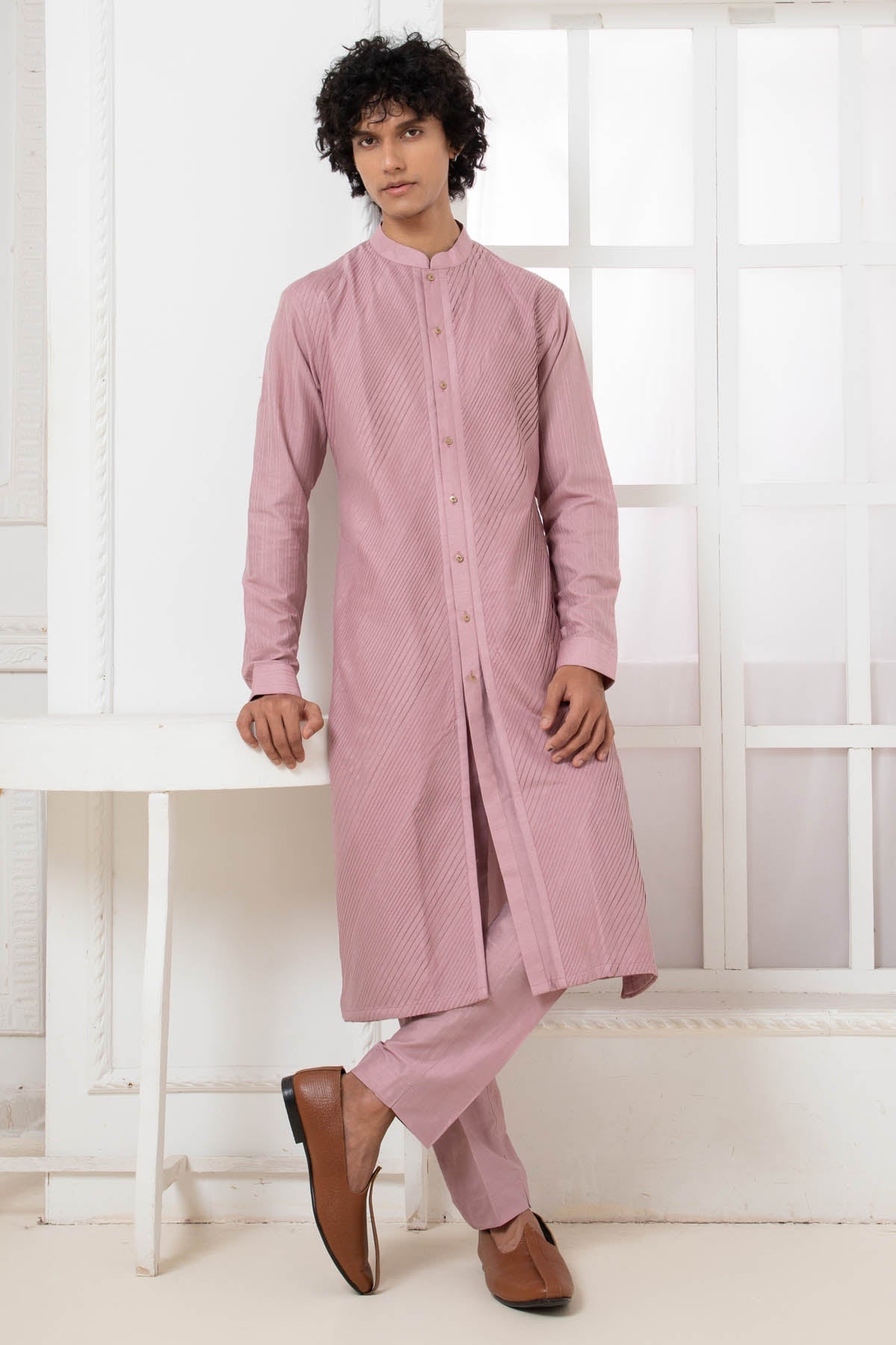 Buy Purple Pintuck Kurta & Pajama Online