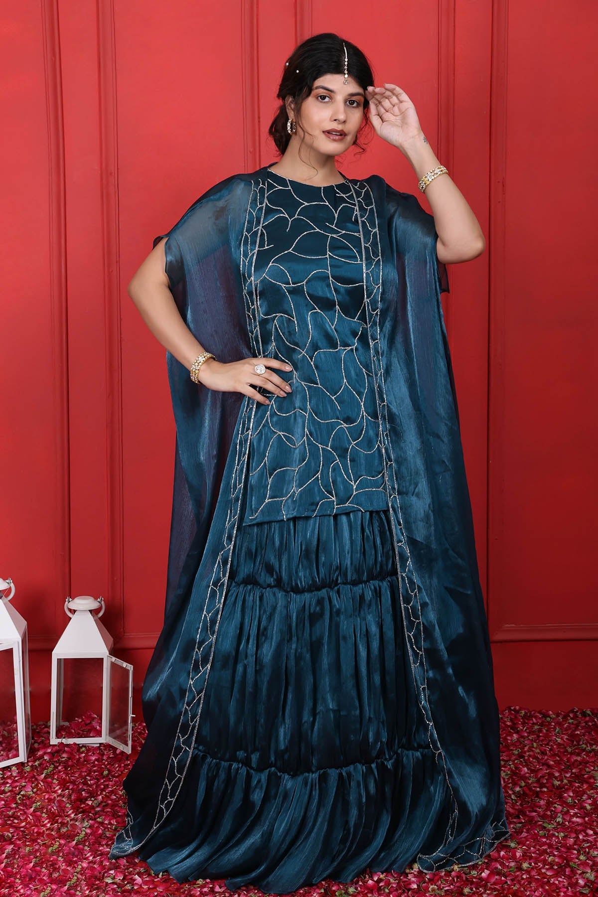 Buy Purple Puff Sleeves Lehenga Set by Namita Sharma for women online at ScrollnShops