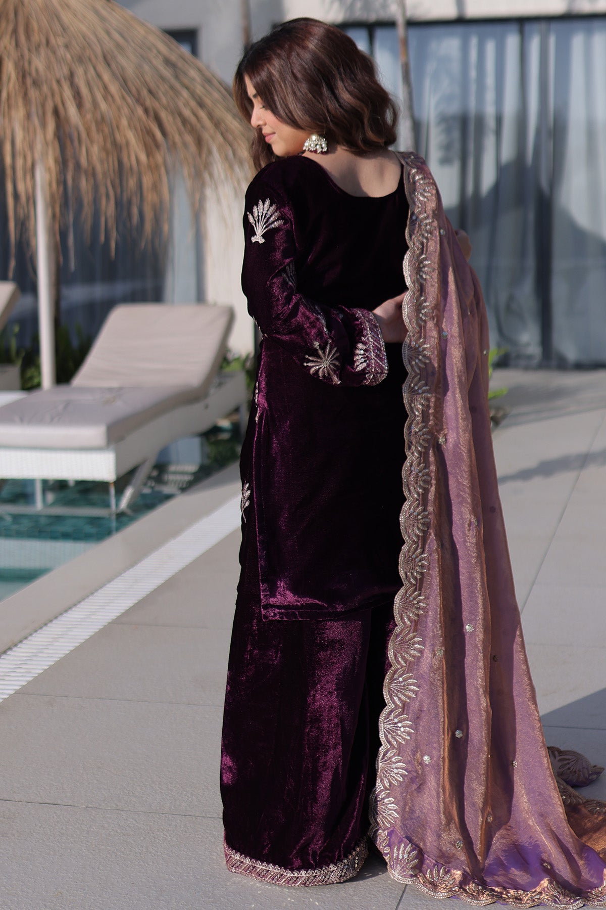 Purple Rich Zari Work Kurta Set