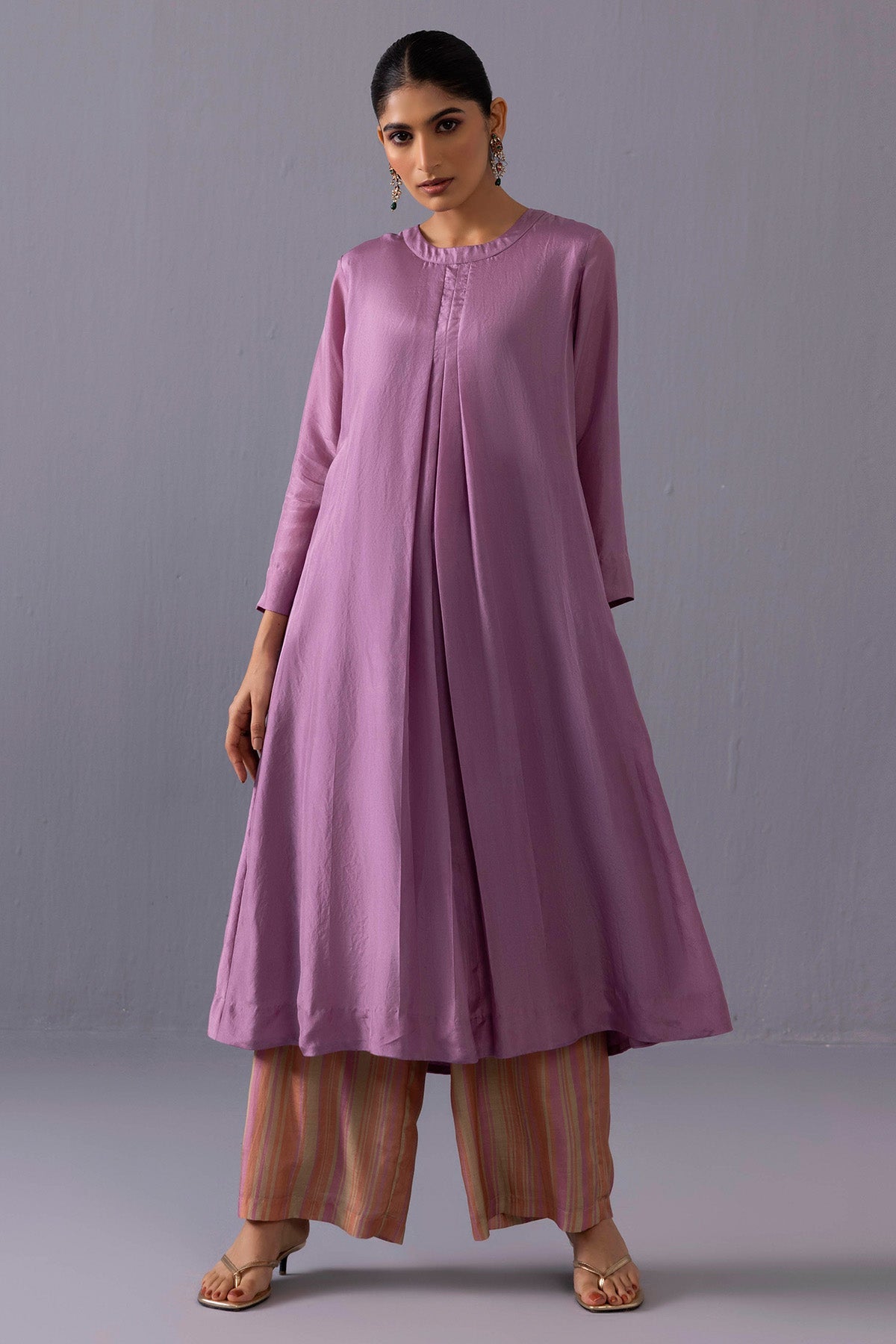 Buy Purple Round Neck Kurta & Pants for women online available at ScrollnShops