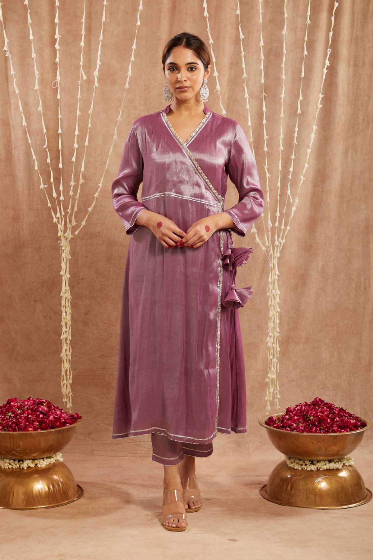 Buy Purple Shimmer Angrakha Set by Nero for women online at ScrollnShops