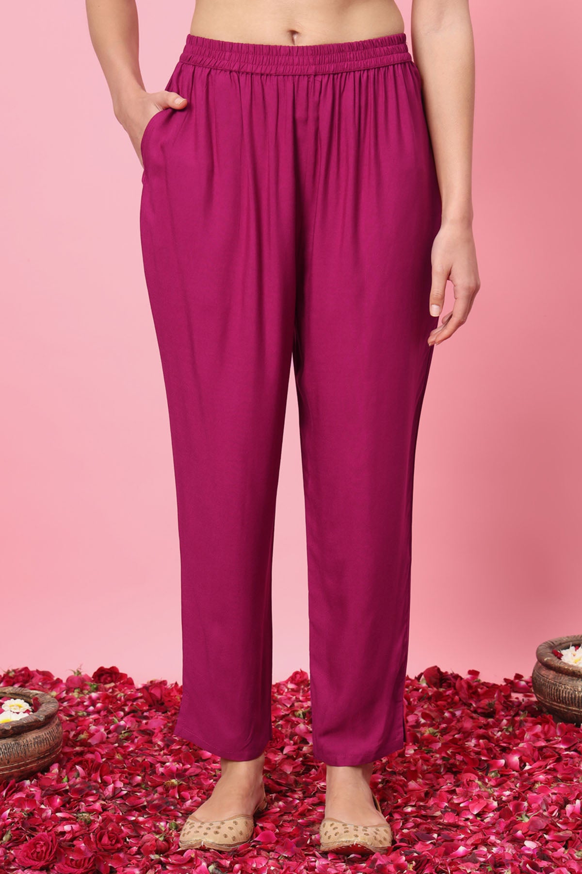 Purple Silk Ikat Zari Kurta Set