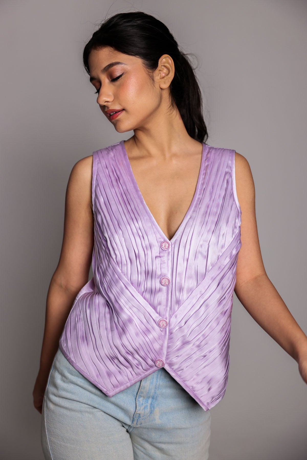 Purple Sleeveless Waistcoat
