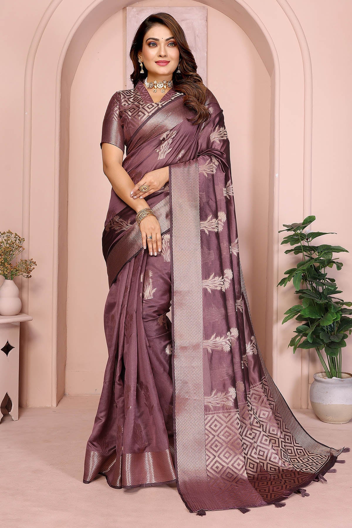 Buy Purple Soft Organza Silk Saree for women by Aastha Fashion online available at scrollnshops