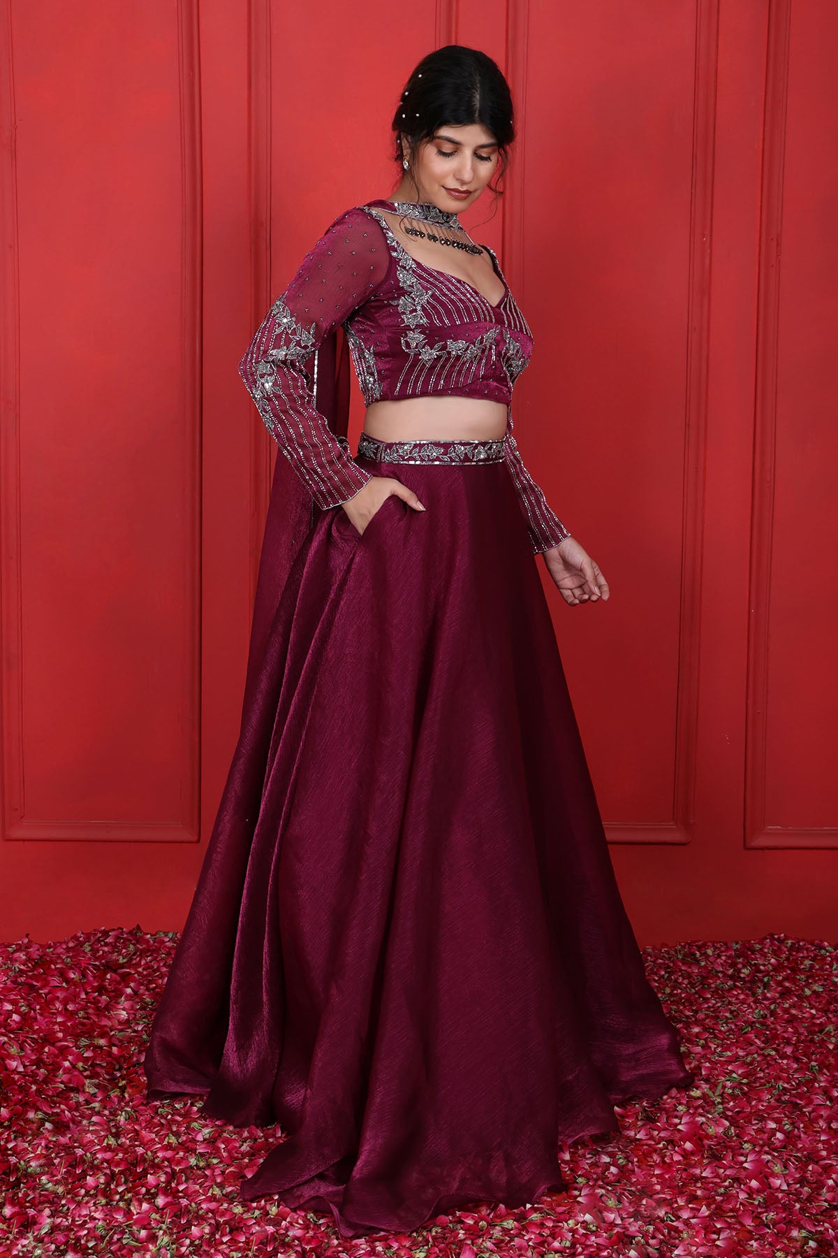 Purple Thread Indo-Western Set