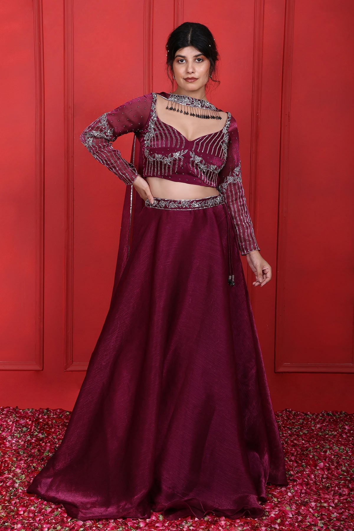 Buy Purple Thread Indo-Western Set by Namita Sharma for women online at ScrollnShops