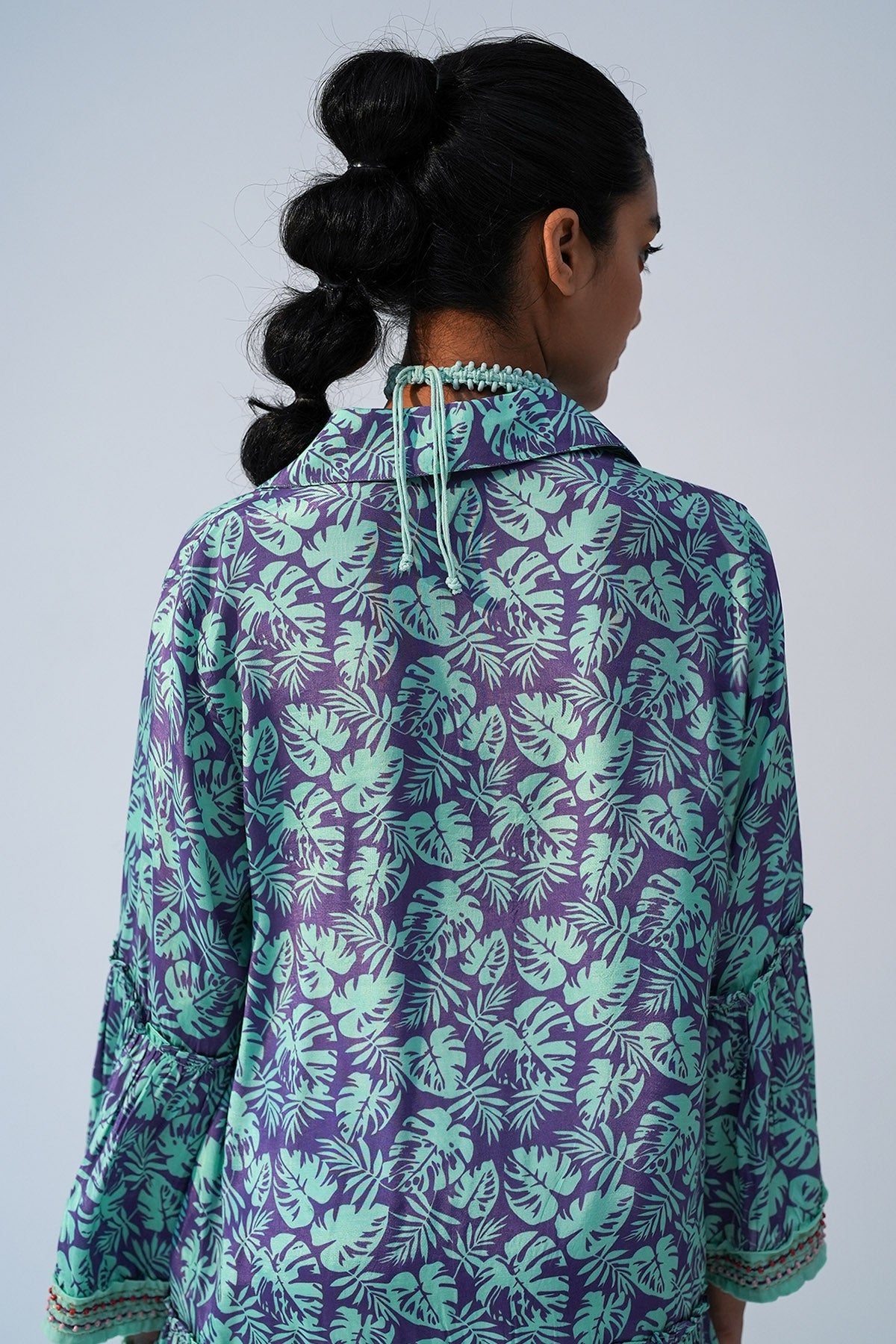 Purple Tiered Collar Mini Dress