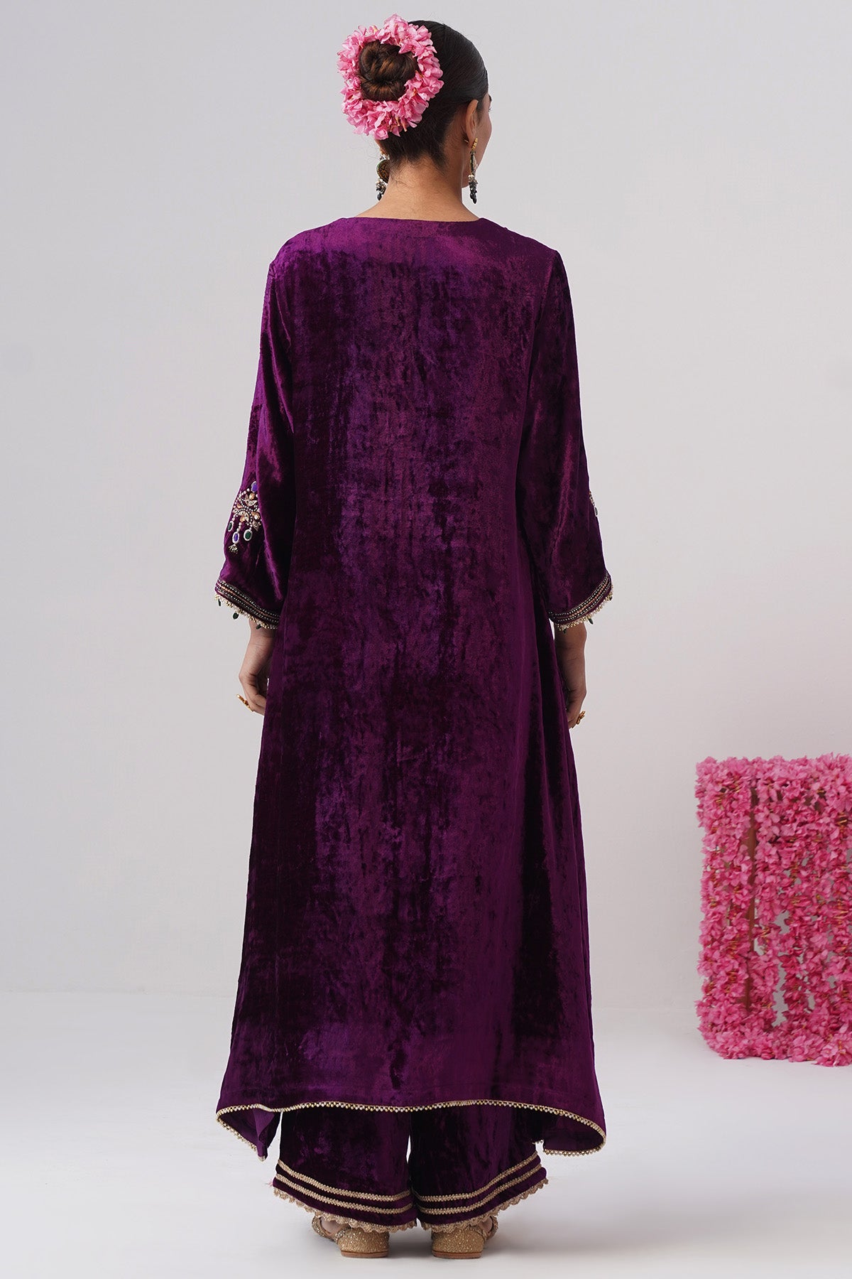 Purple Zardozi Kurta And Pants