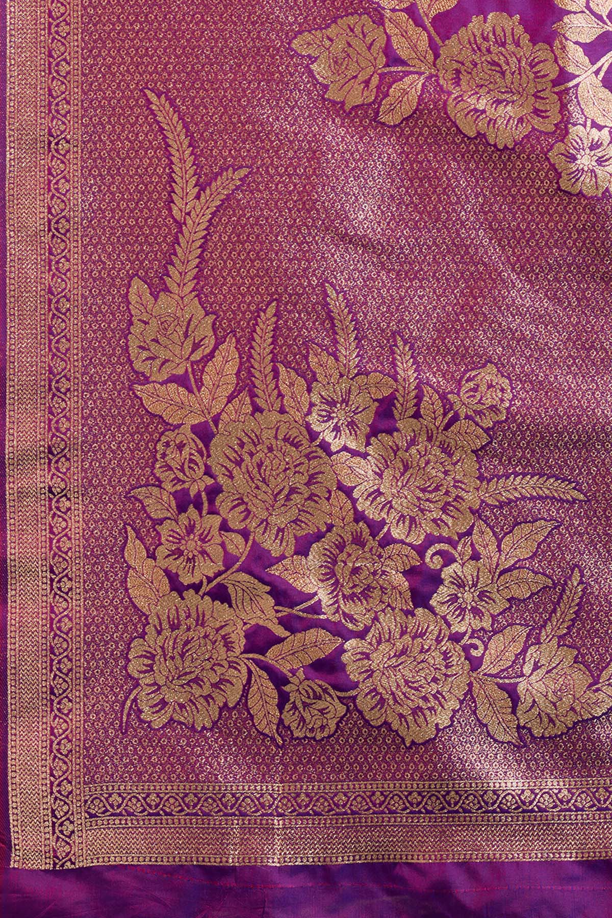 Purple Zari Banarasi Silk Saree