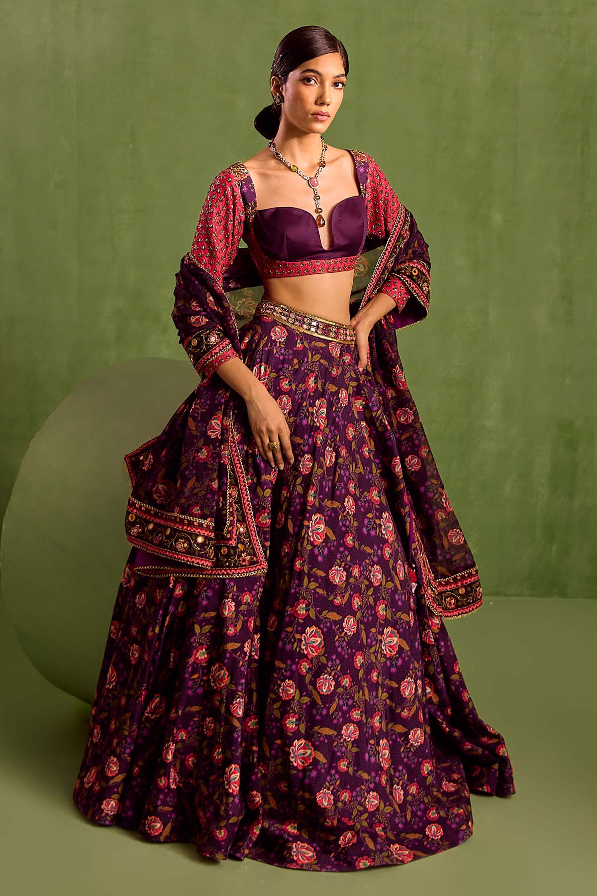 Neha Khullar Purple Zari Work Lehenga Set for women online at ScrollnShops