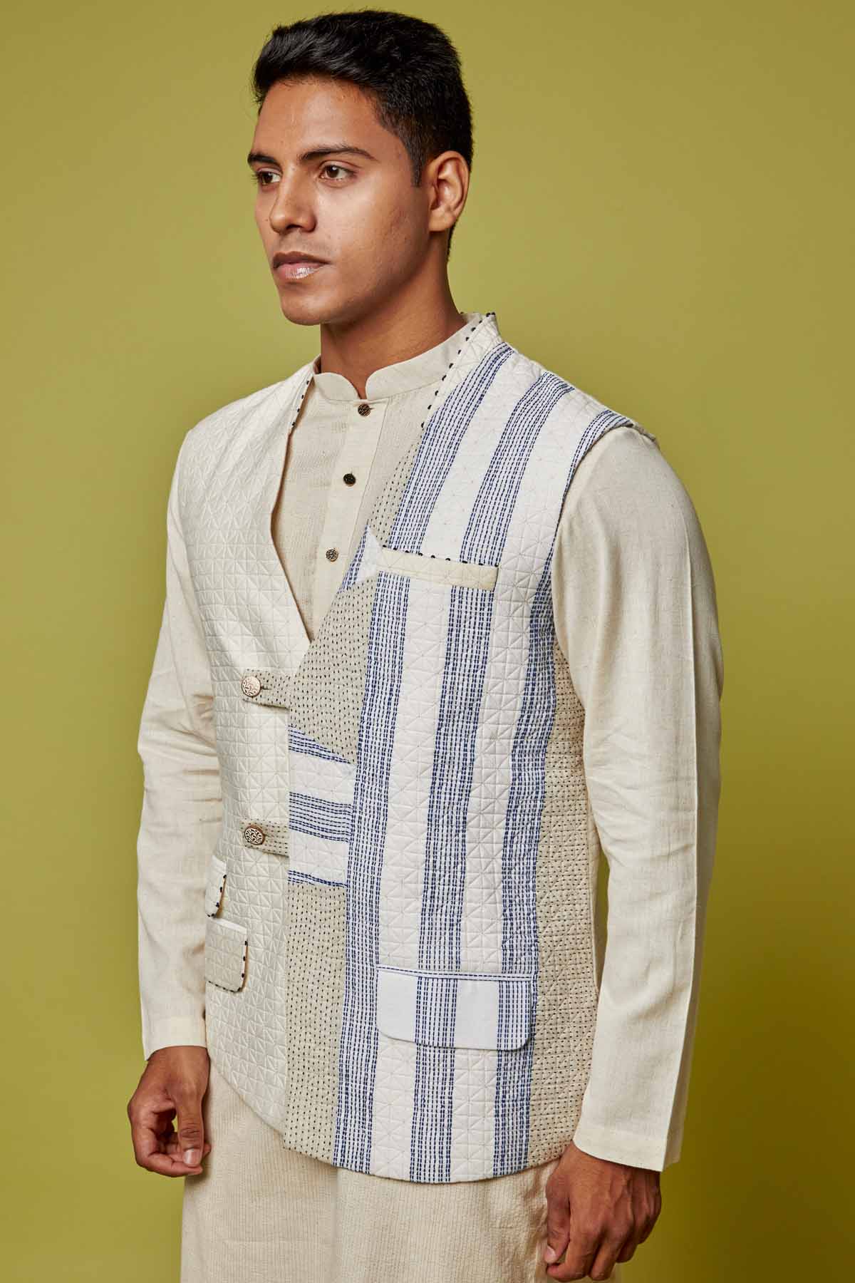 Buy RE:O:SA Quilted Jacket Kurta Set For Men Available online at