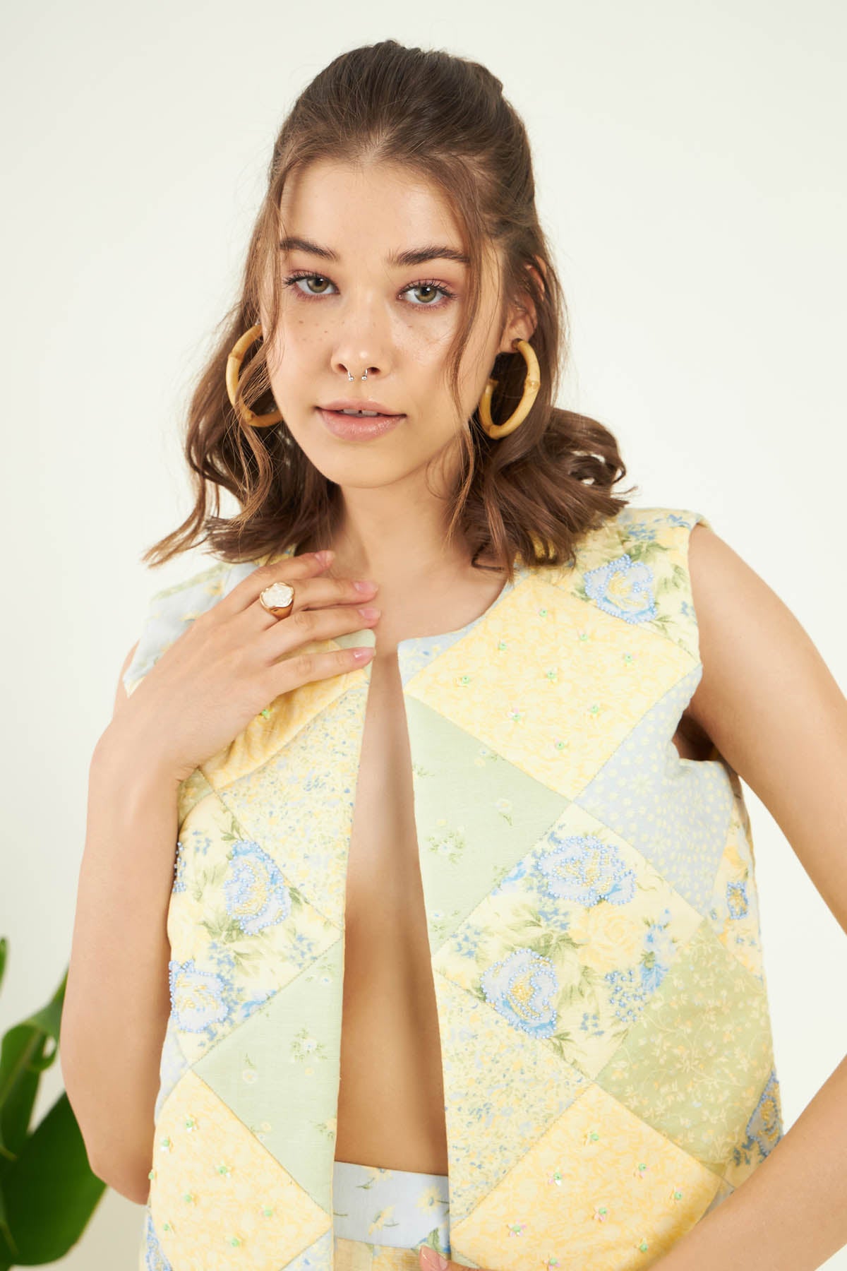 Quilted Linen Jacket & Pant Set