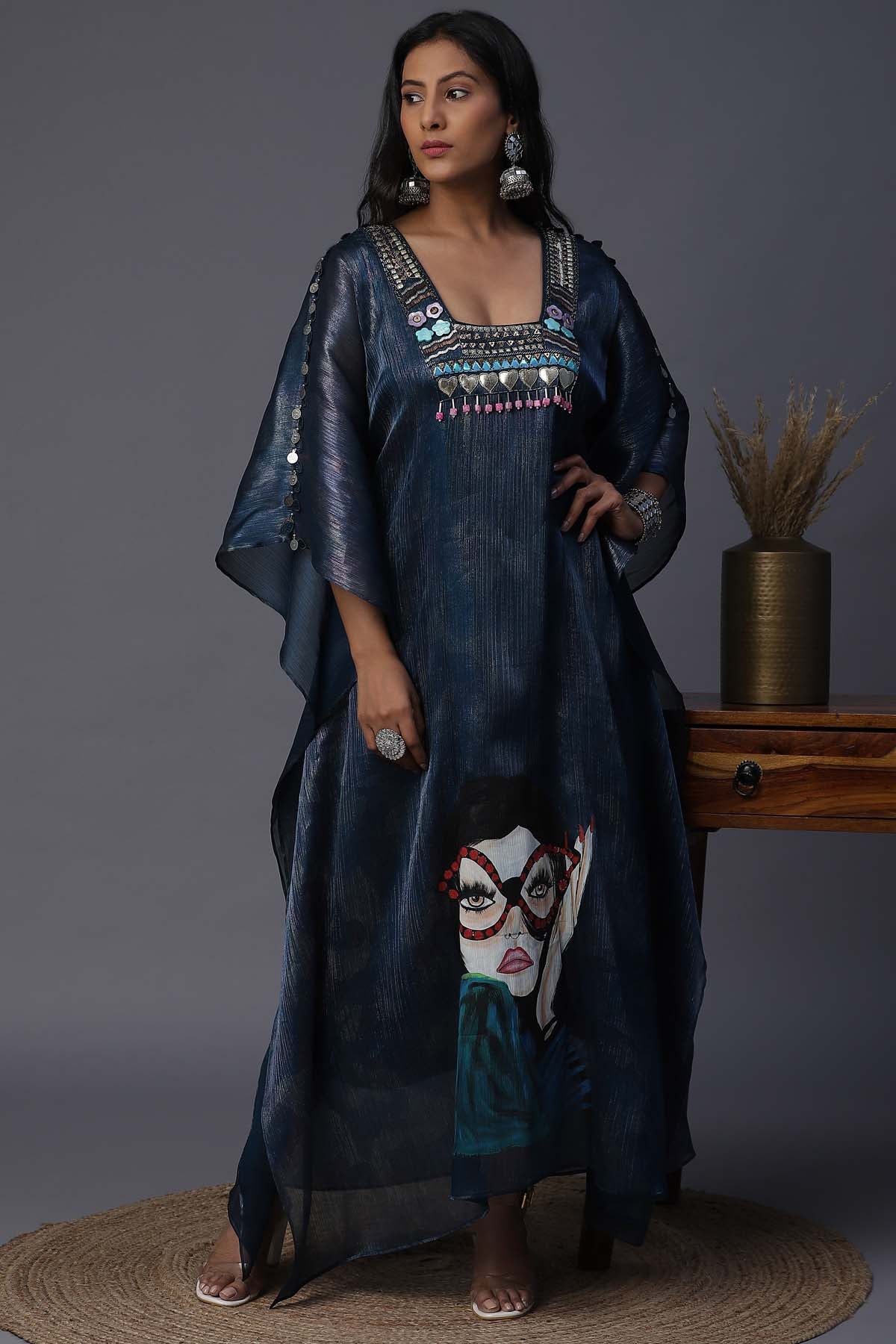 Buy Arpita SulakshanaQuirky Girl Handpainted Kaftan