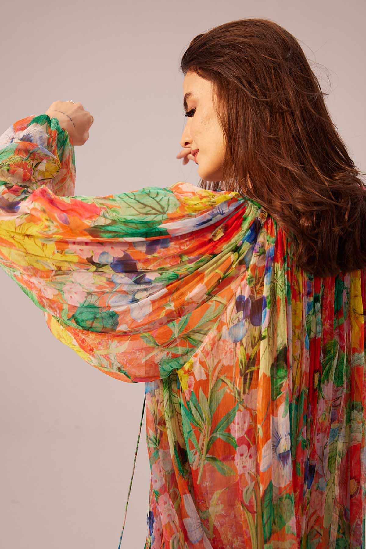 Raglan Sleeve Flowery Top